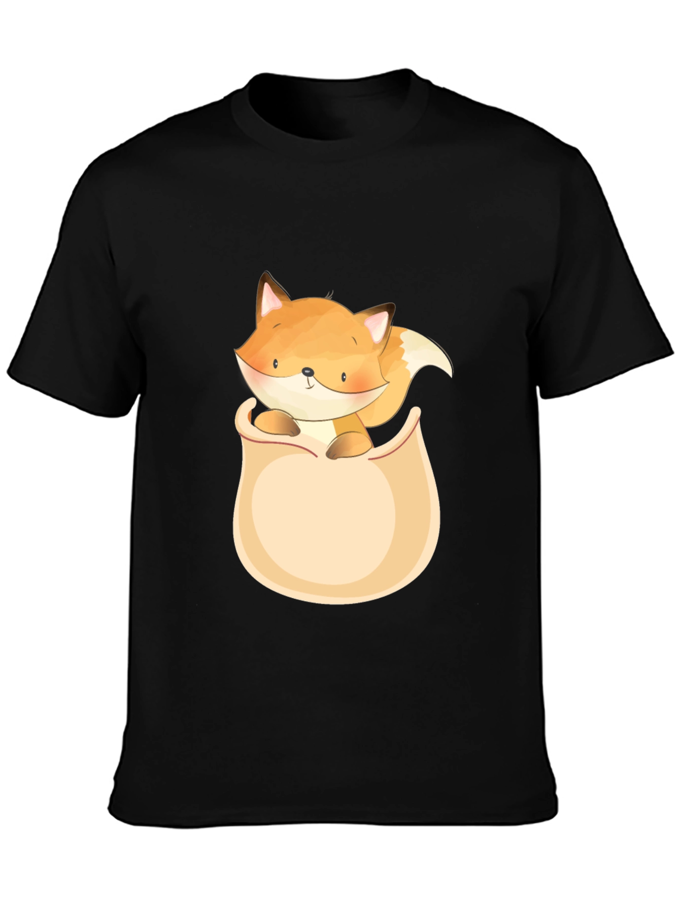 Cute Fox Pocket T-Shirt - Graphic Tee