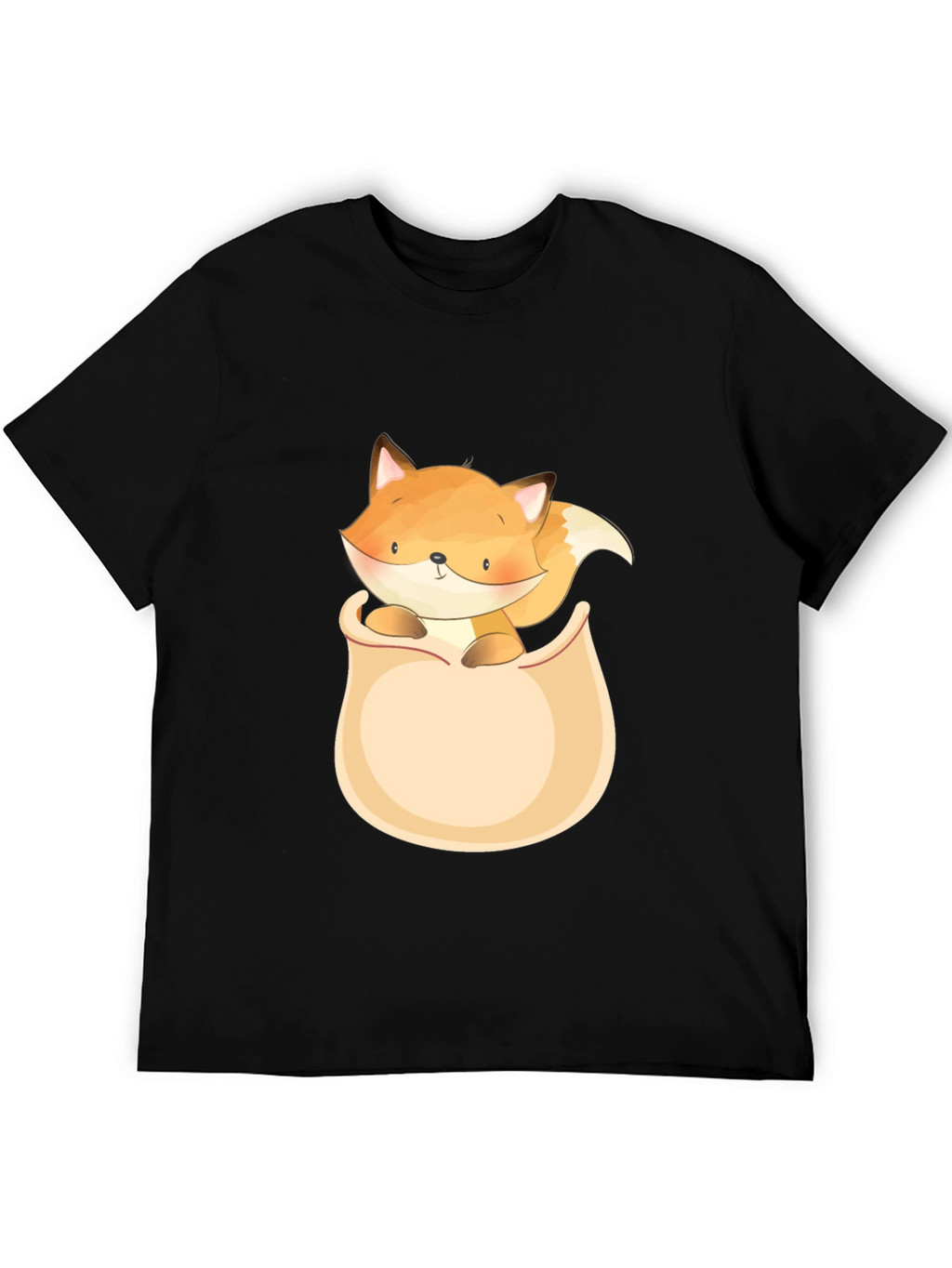 Cute Fox Pocket T-Shirt - Graphic Tee