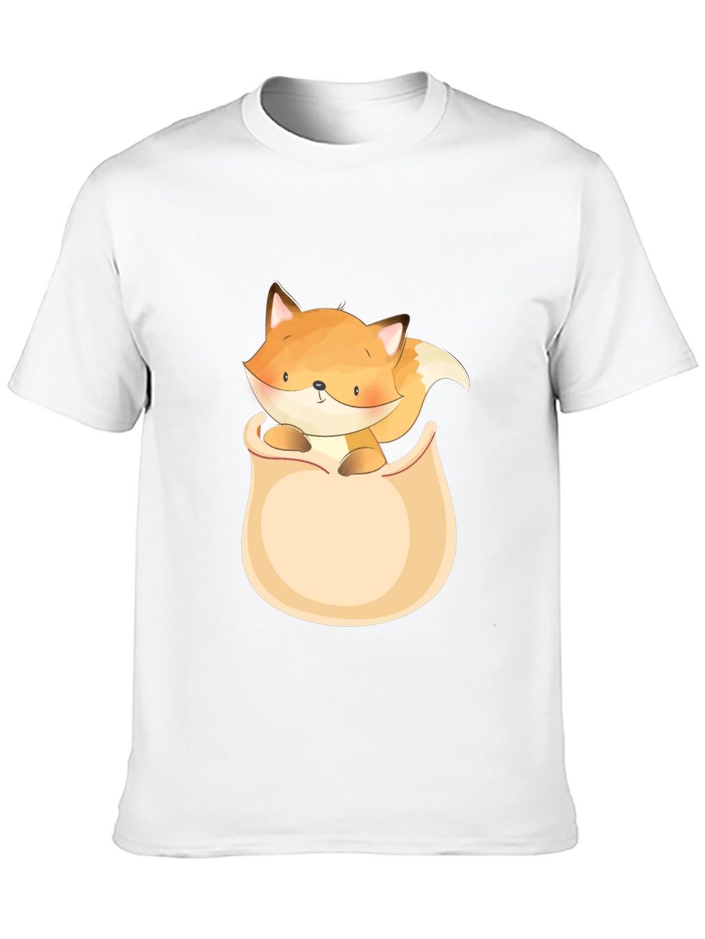 Cute Fox Pocket T-Shirt - Graphic Tee