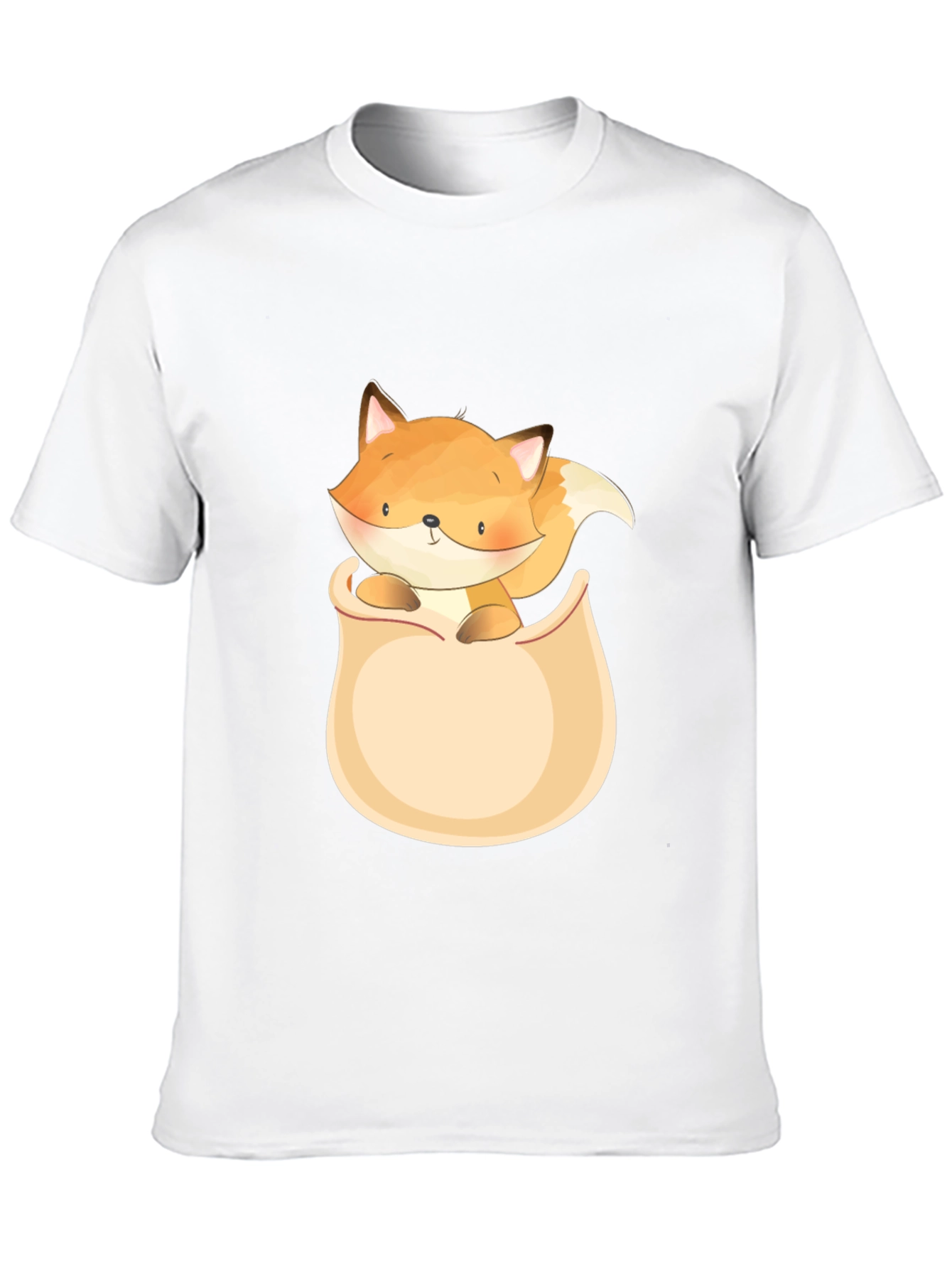 Cute Fox Pocket T-Shirt - Graphic Tee
