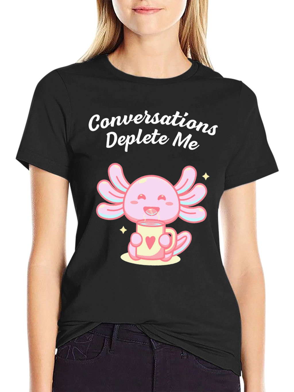 Conversations Deplete Me Axolotl T-Shirt