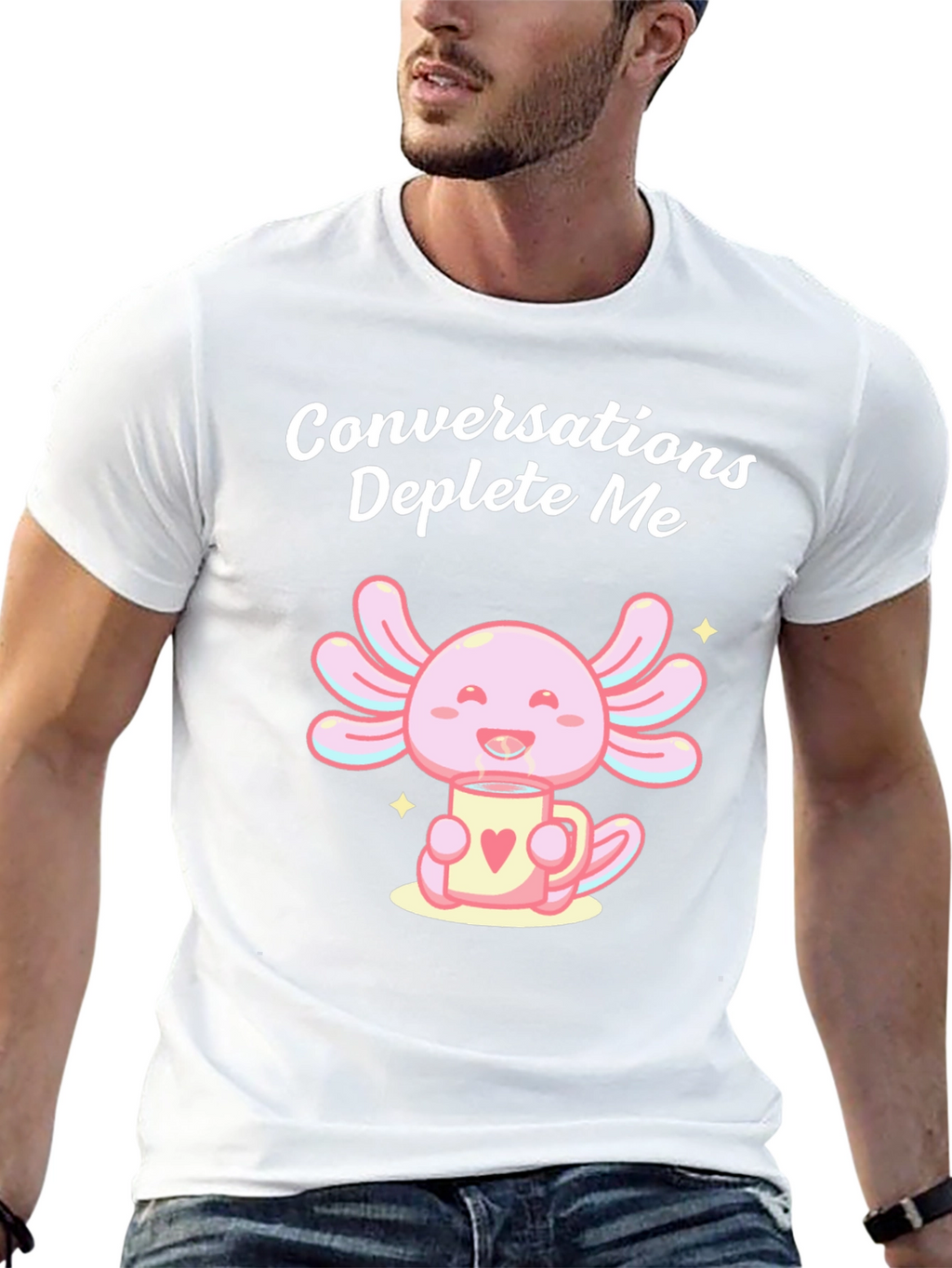 Conversations Deplete Me Axolotl T-Shirt