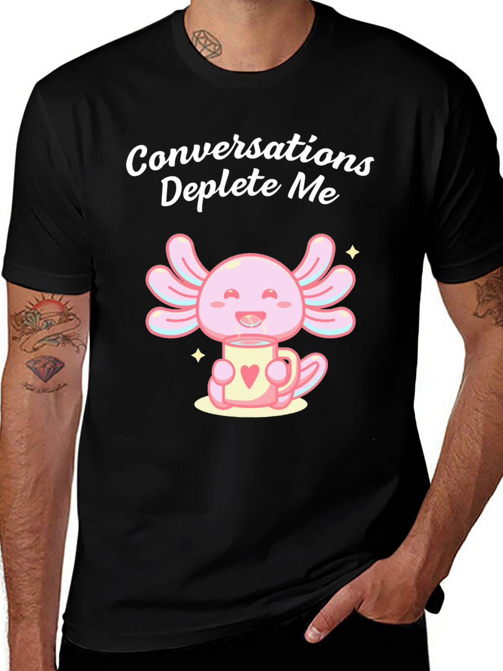 Conversations Deplete Me Axolotl T-Shirt