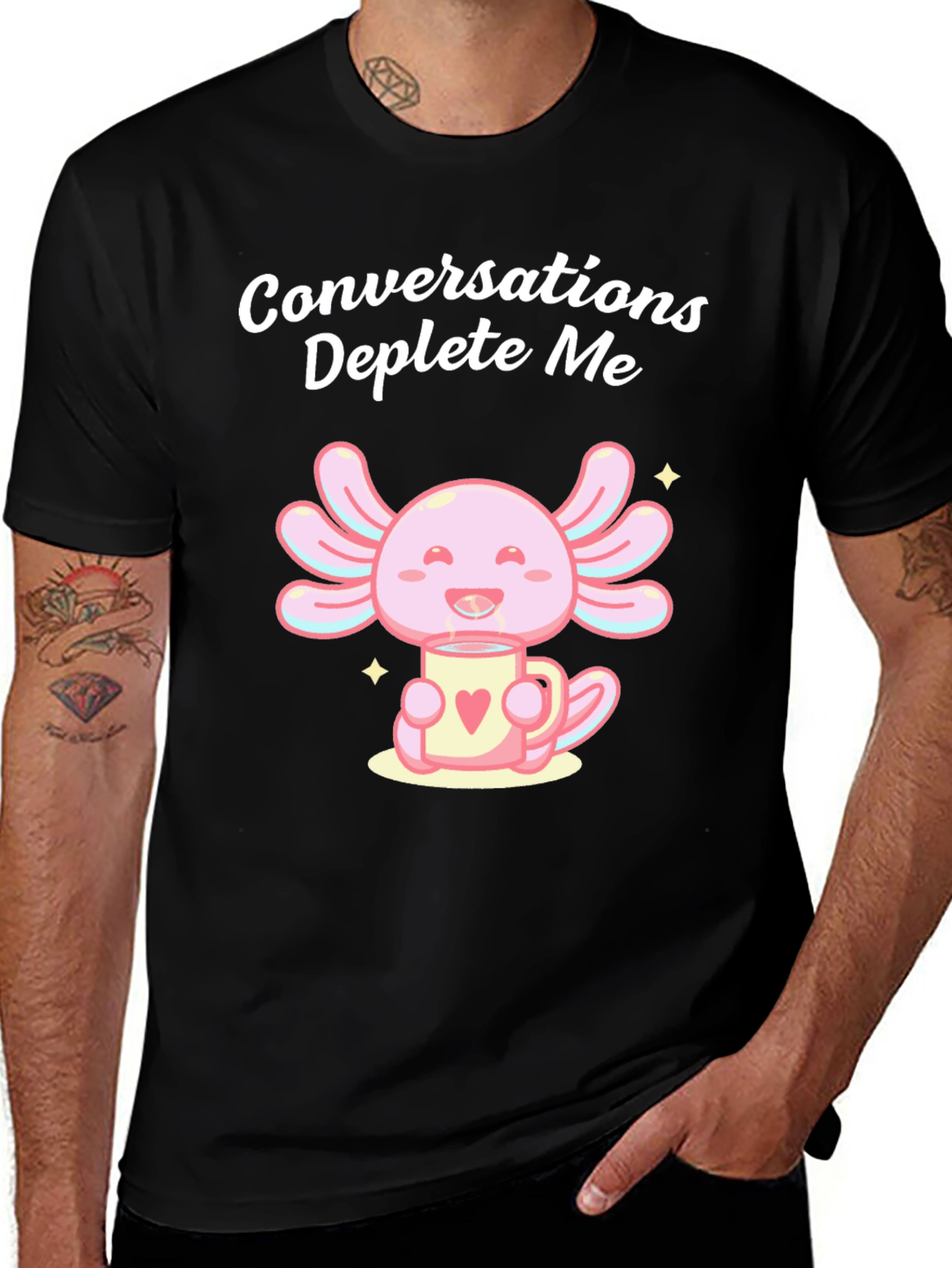 Conversations Deplete Me Axolotl T-Shirt