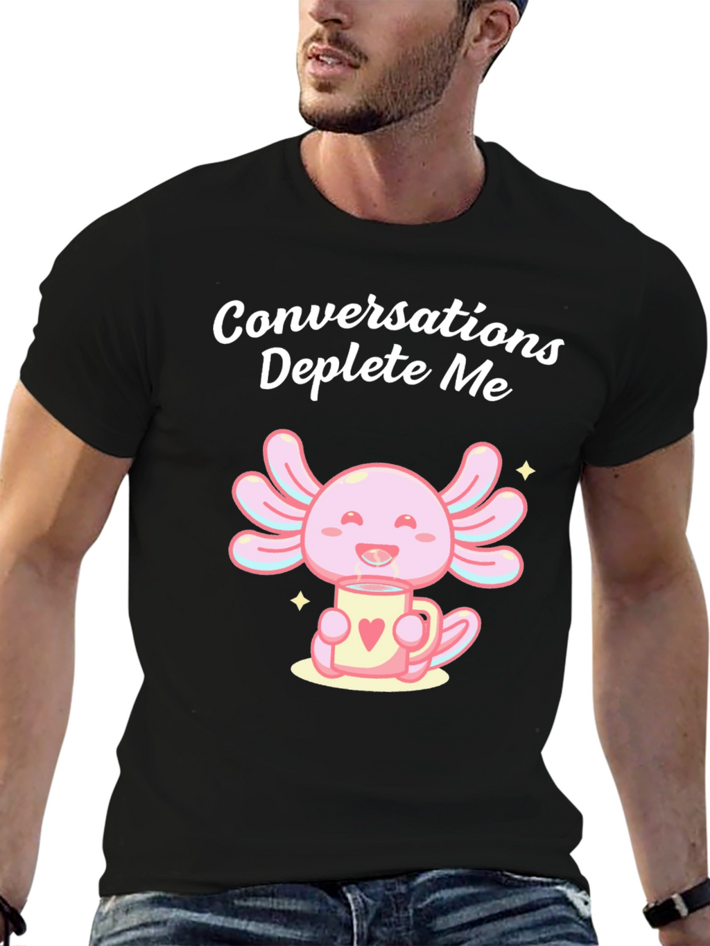 Conversations Deplete Me Axolotl T-Shirt