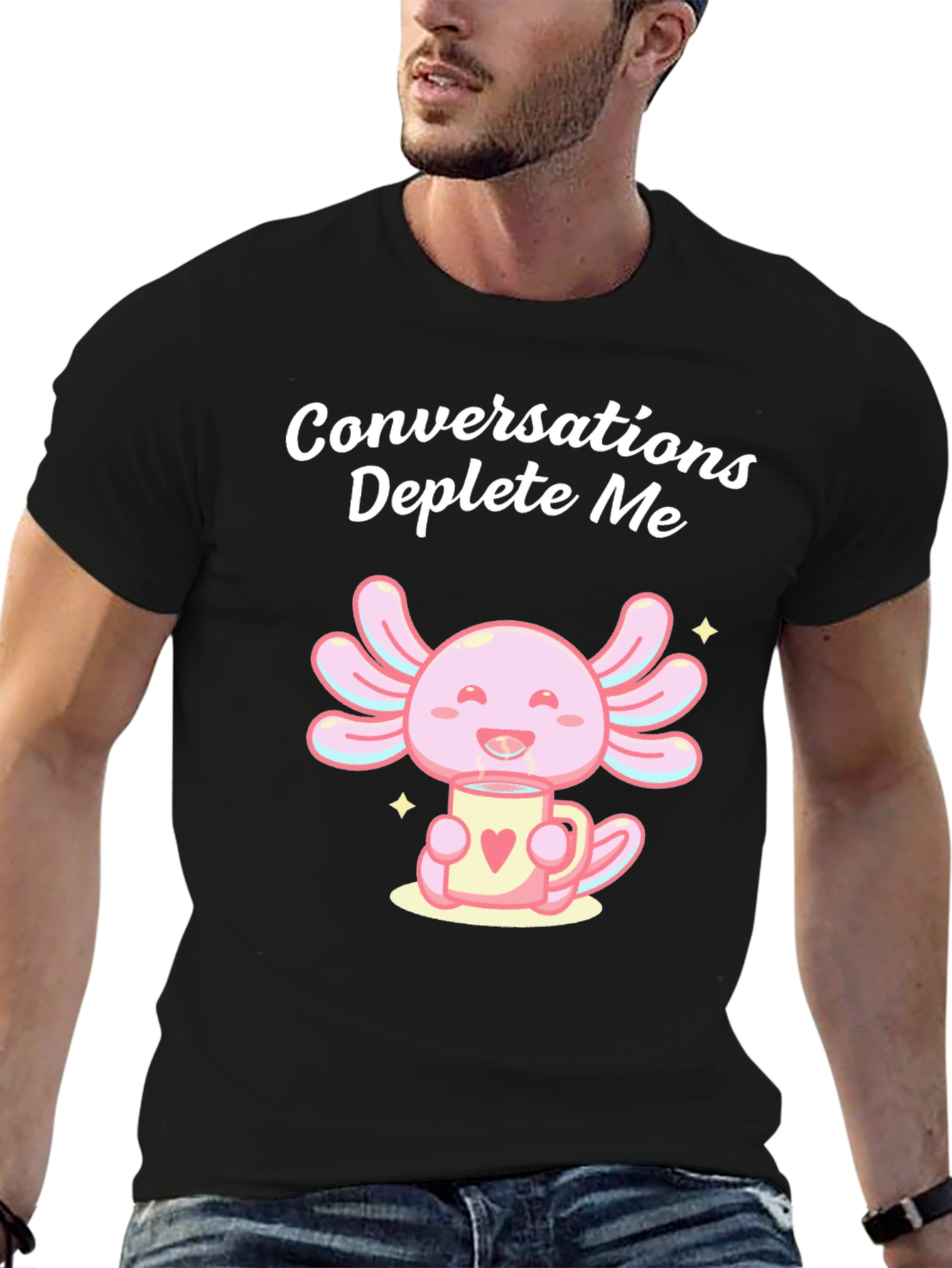 Conversations Deplete Me Axolotl T-Shirt
