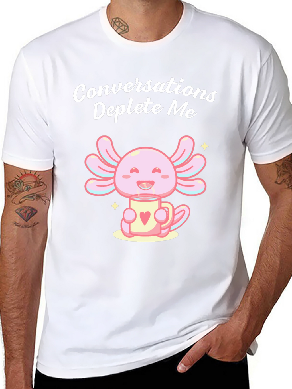 Conversations Deplete Me Axolotl T-Shirt