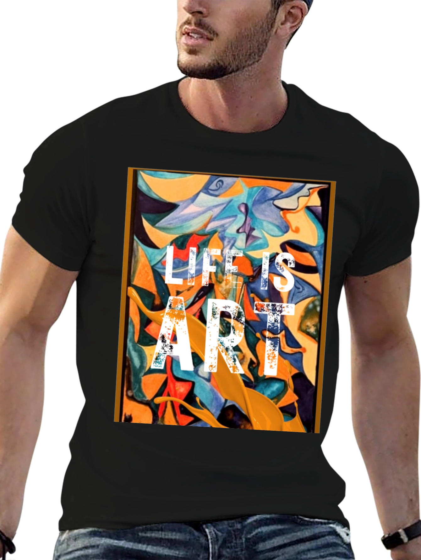 Life is Art Graphic Tee - Abstract Design