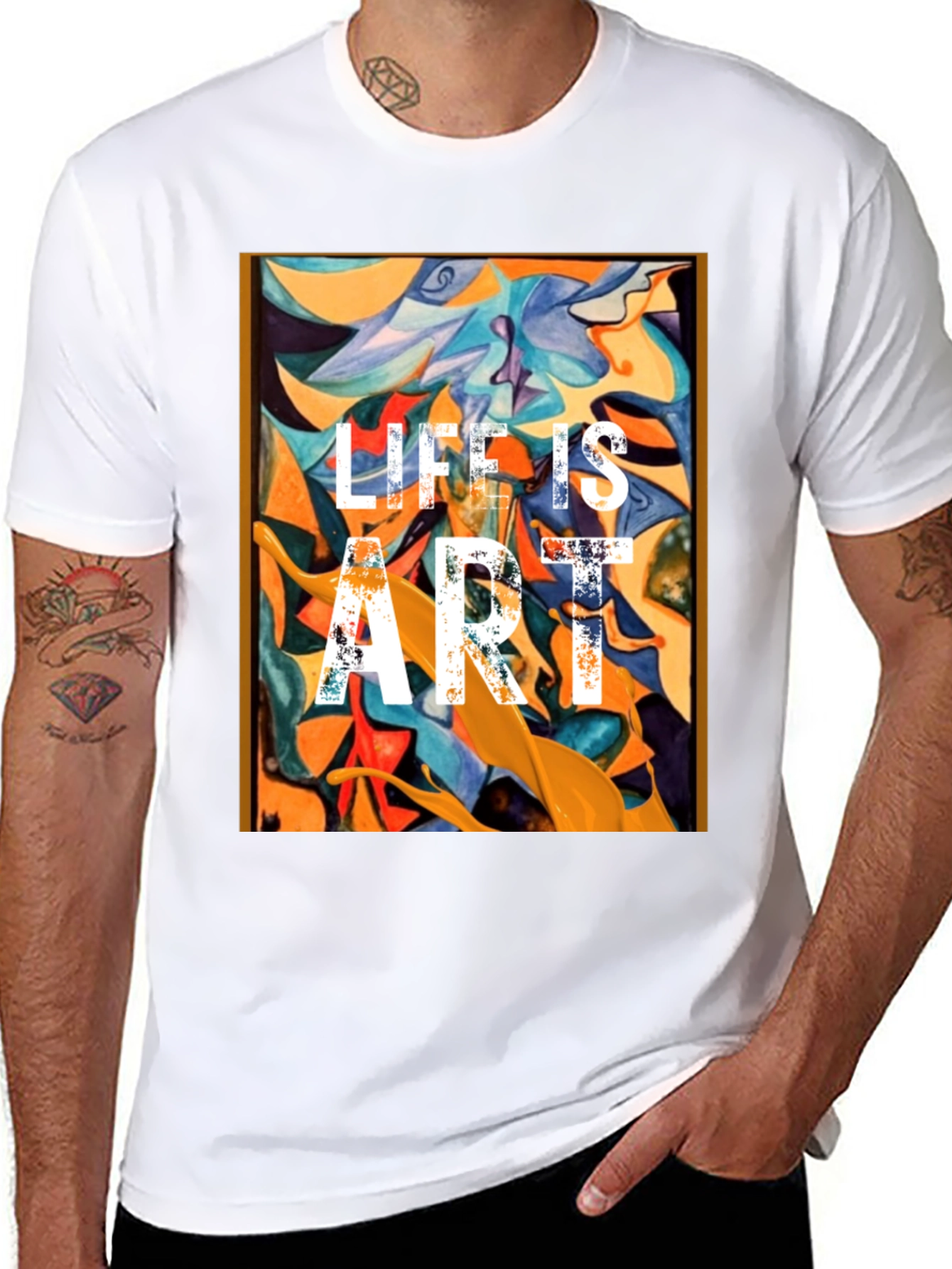 Life is Art Graphic Tee - Abstract Design