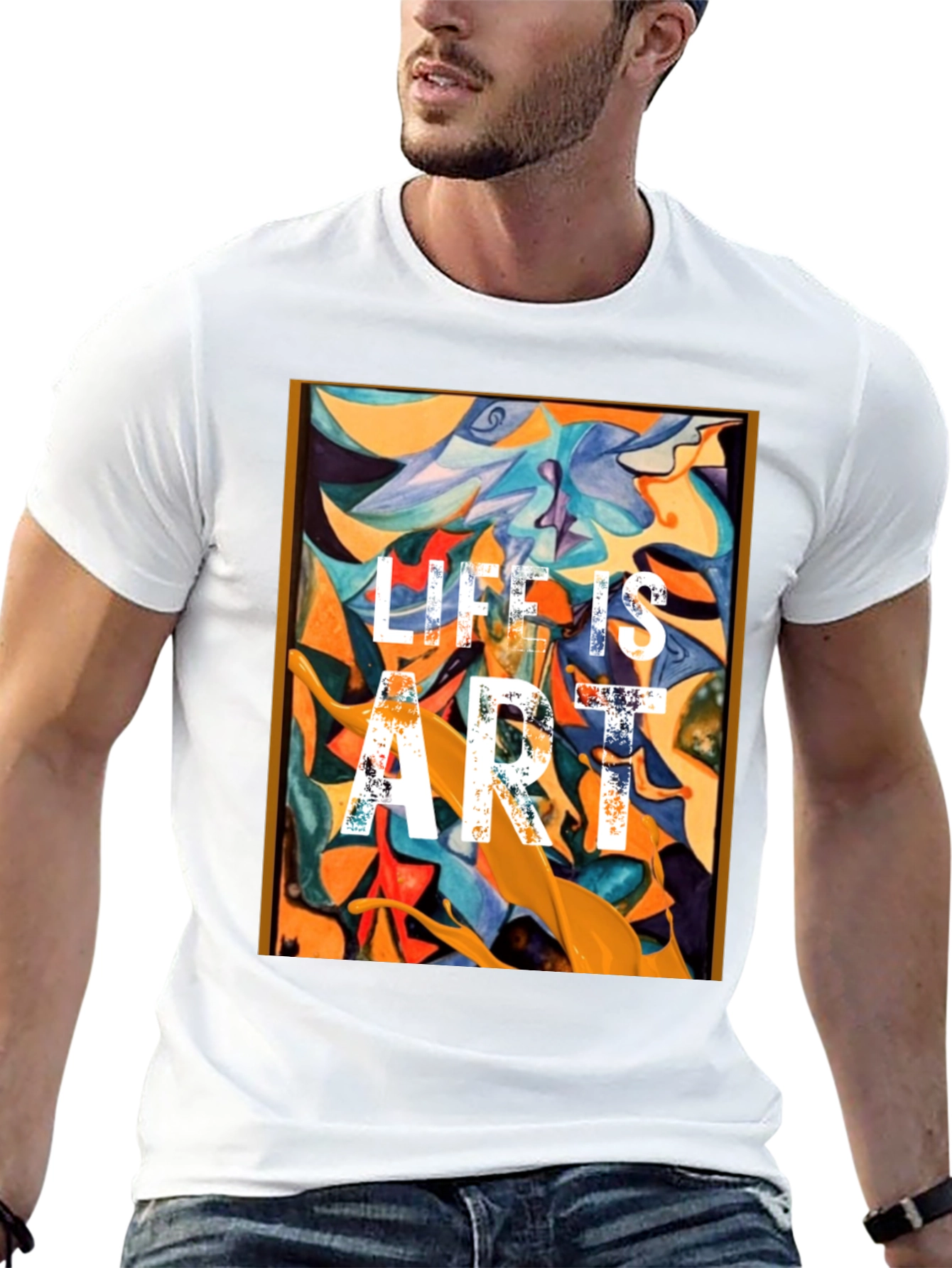 Life is Art Graphic Tee - Abstract Design