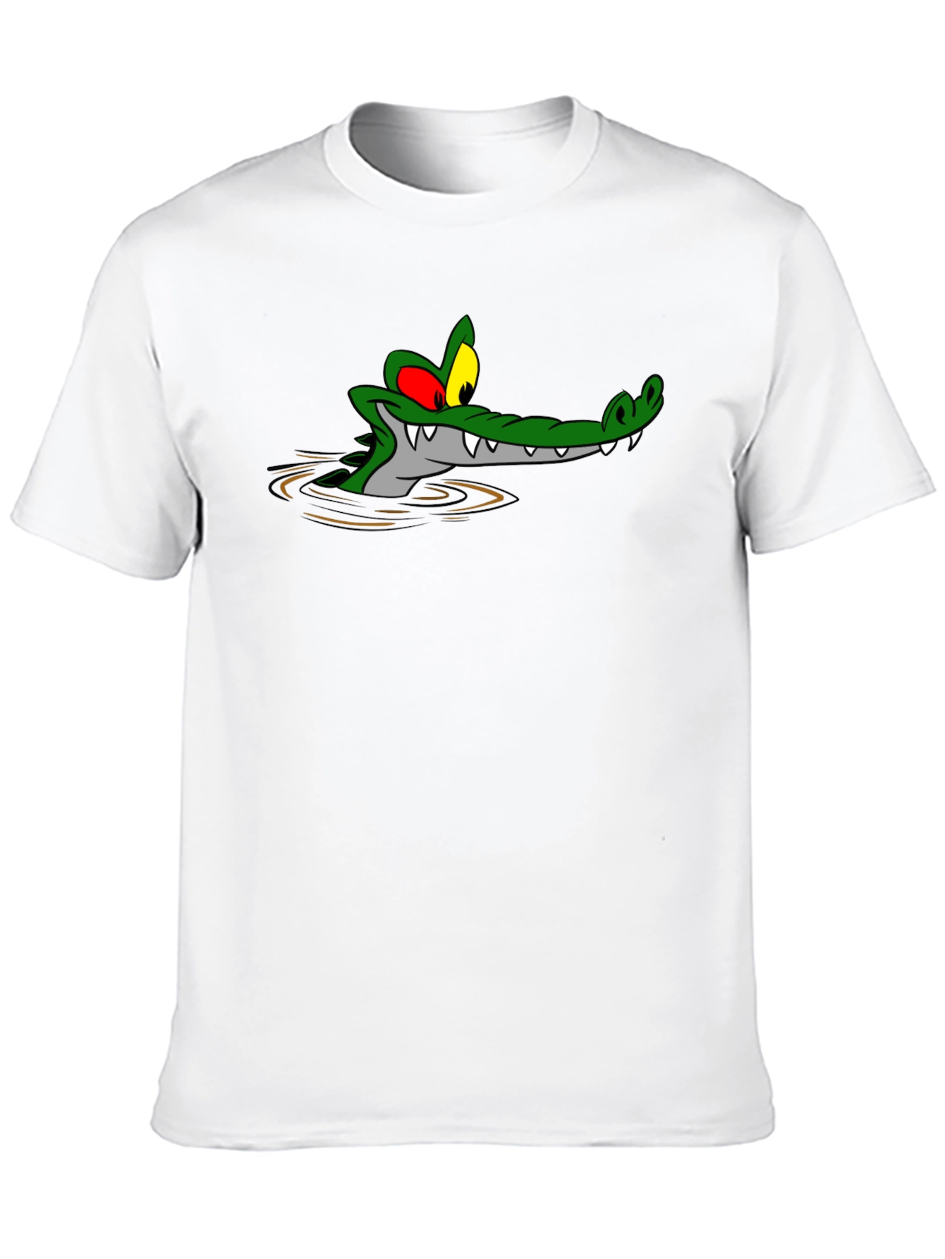 Cartoon Alligator Black T-Shirt