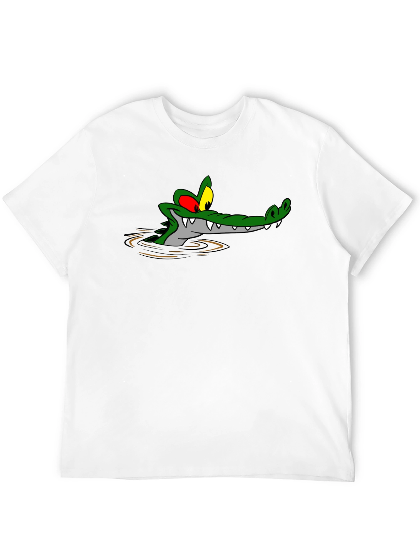 Cartoon Alligator Black T-Shirt