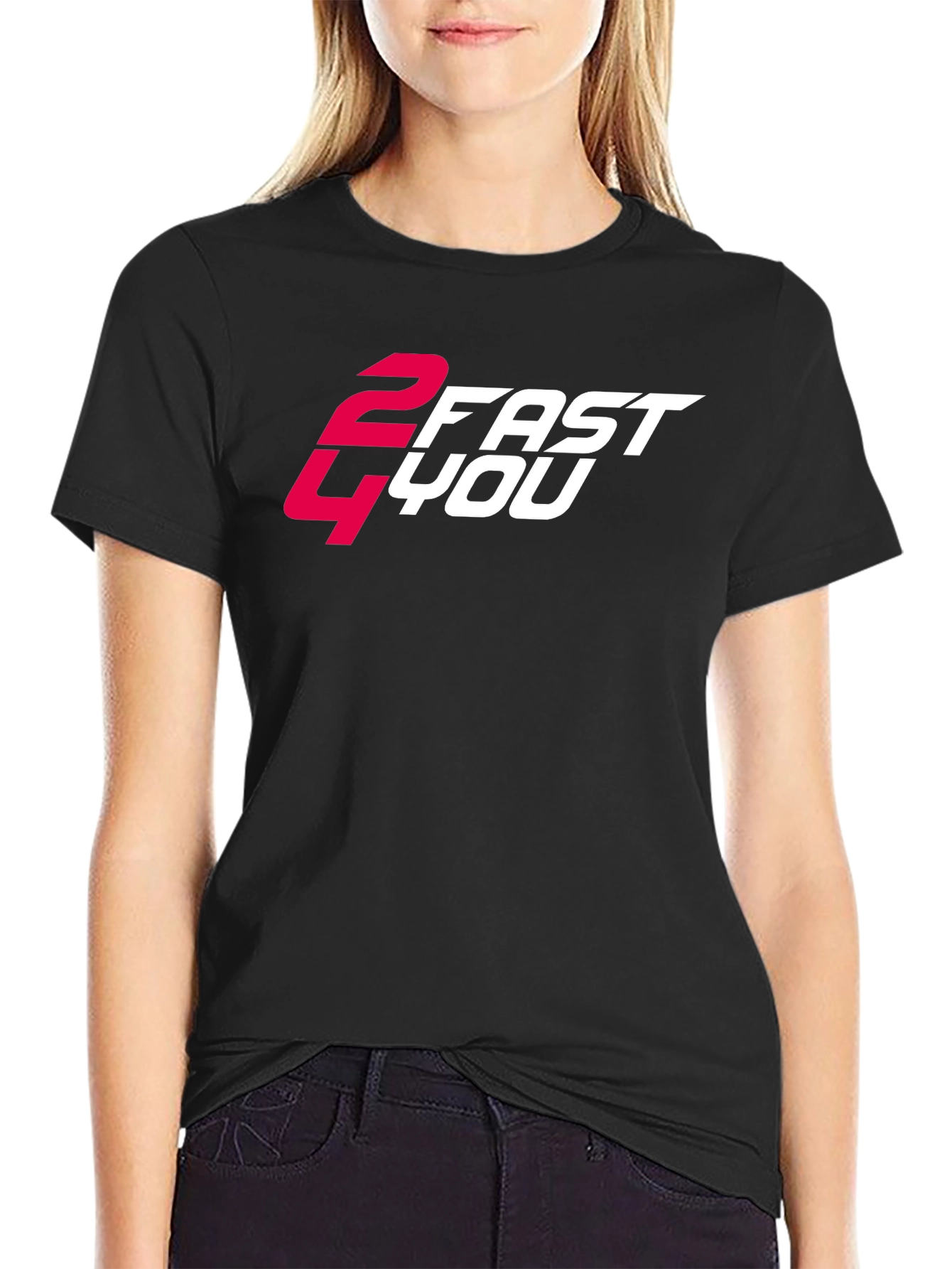 2 Fast 4 You Graphic Tee - Cool Black T-Shirt
