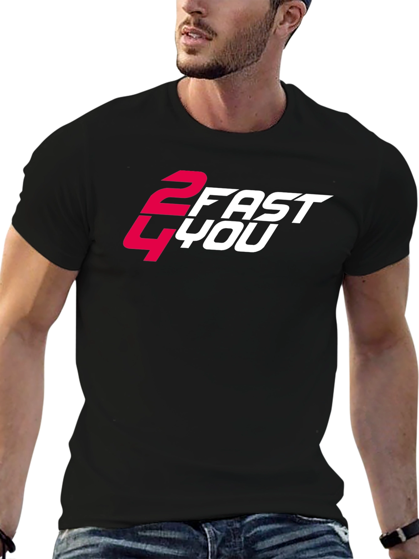 2 Fast 4 You Graphic Tee - Cool Black T-Shirt