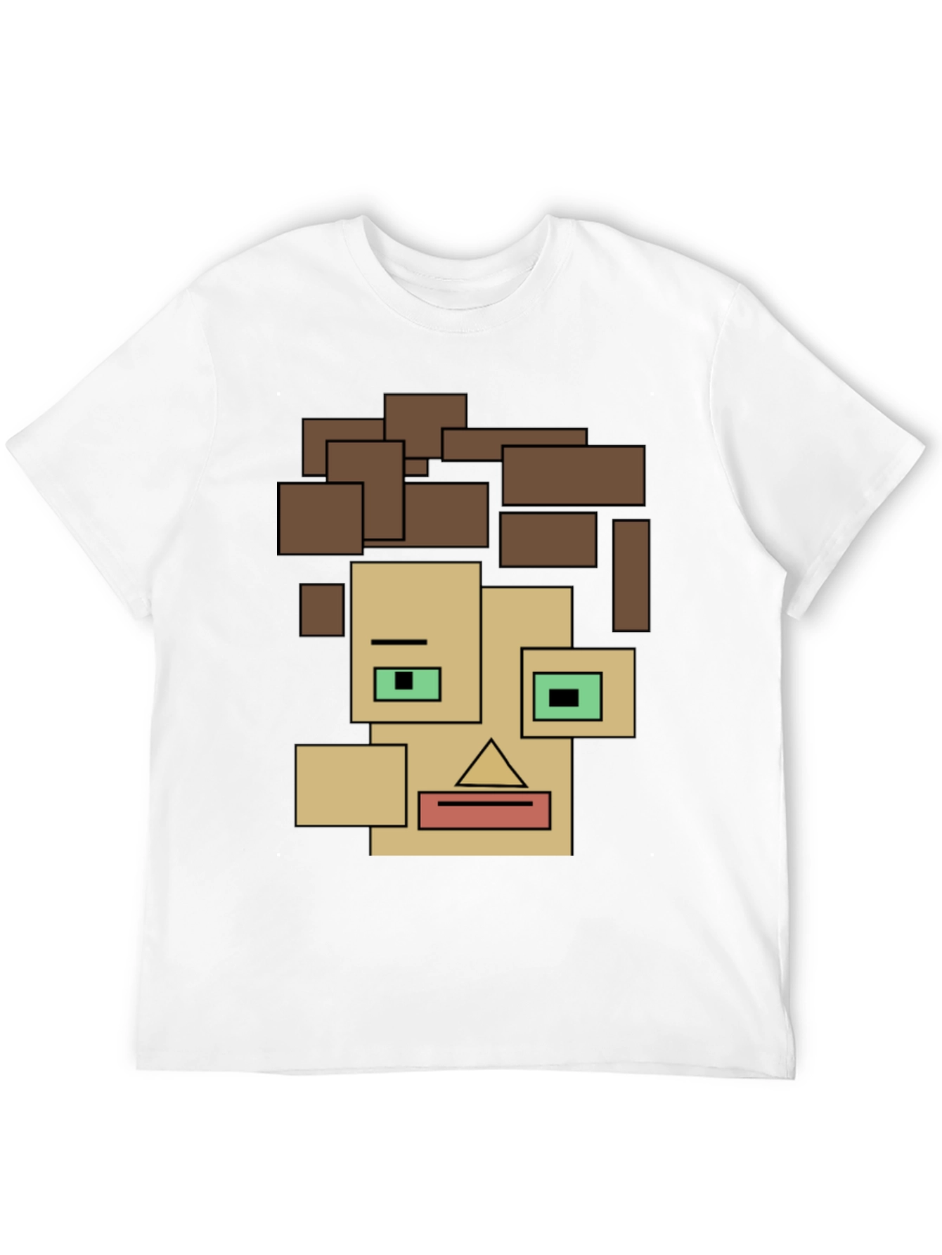 Abstract Block Face Tee - Modern Art Graphic Shirt