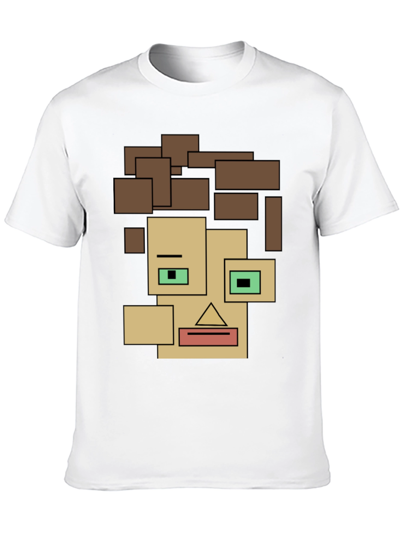 Abstract Block Face Tee - Modern Art Graphic Shirt