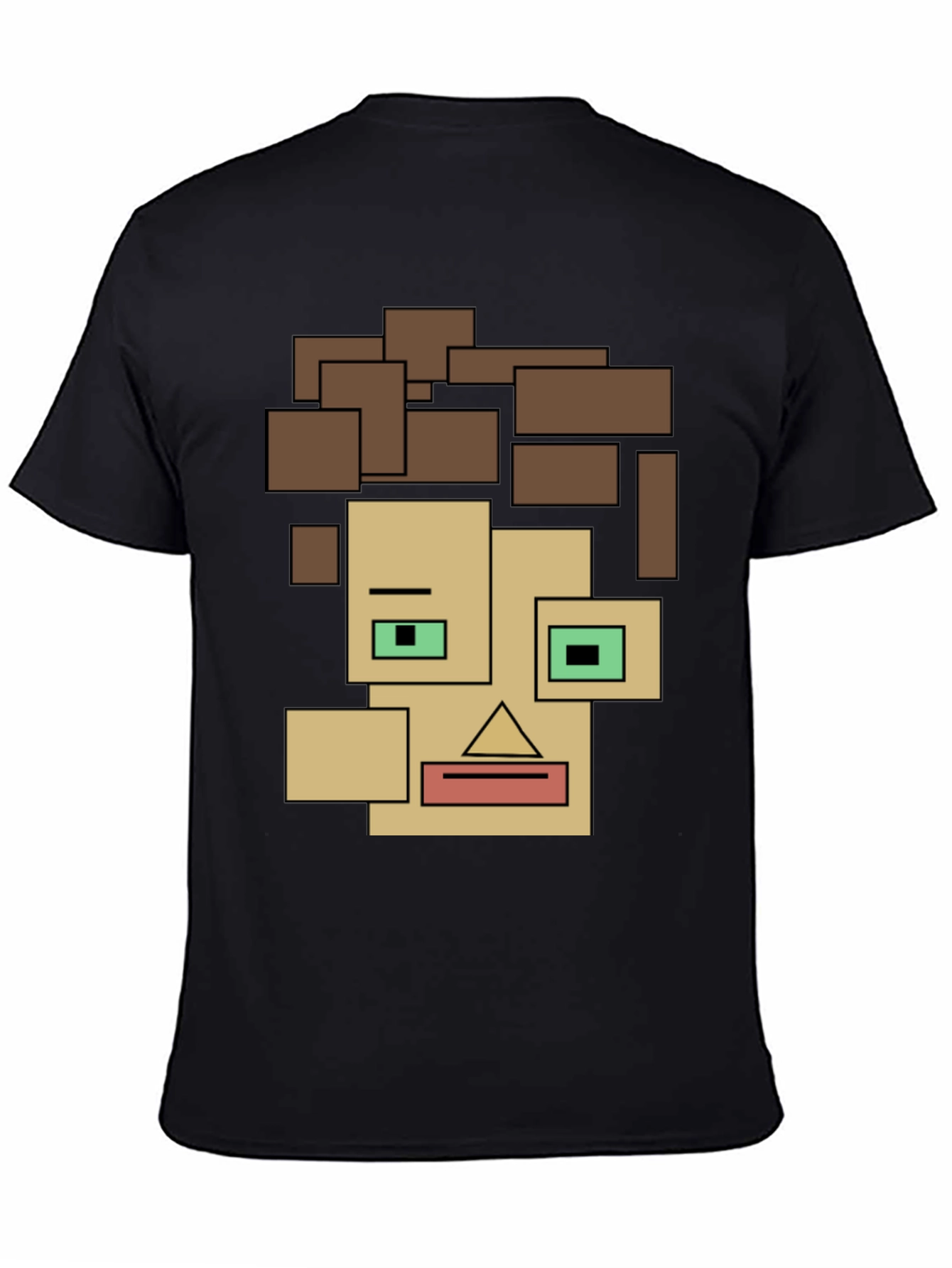 Abstract Block Face Tee - Modern Art Graphic Shirt