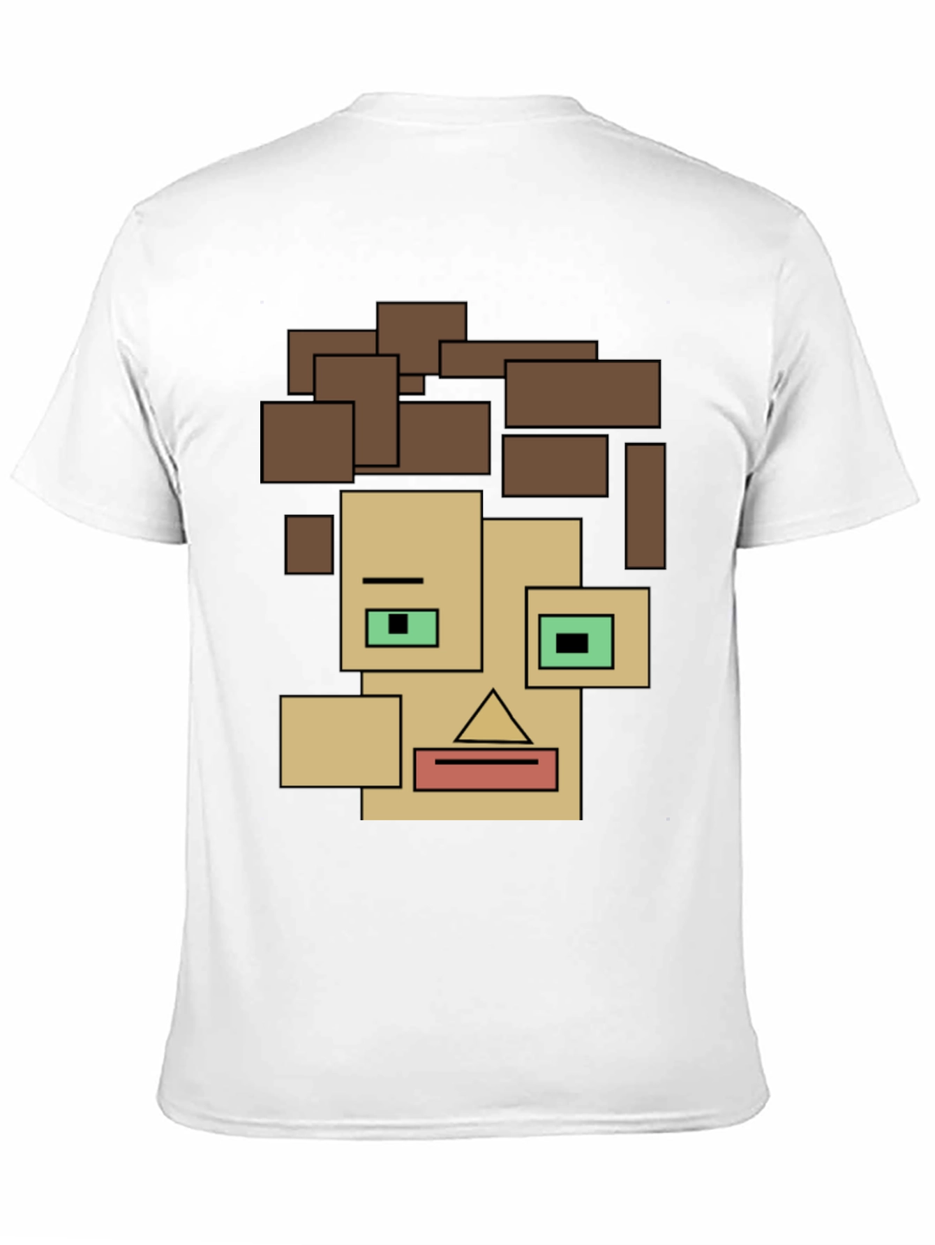 Abstract Block Face Tee - Modern Art Graphic Shirt