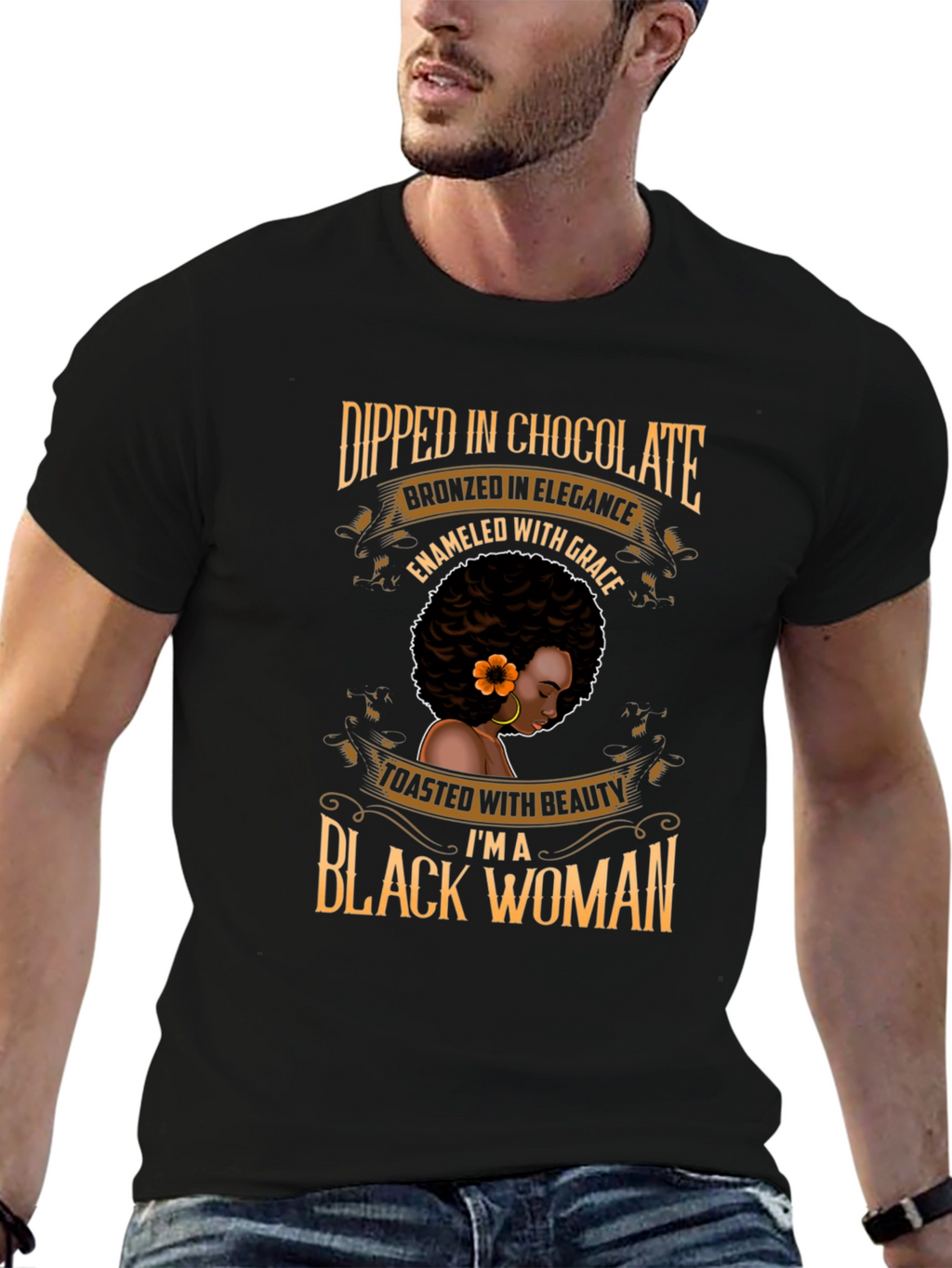Dipped in Chocolate Black Woman T-Shirt