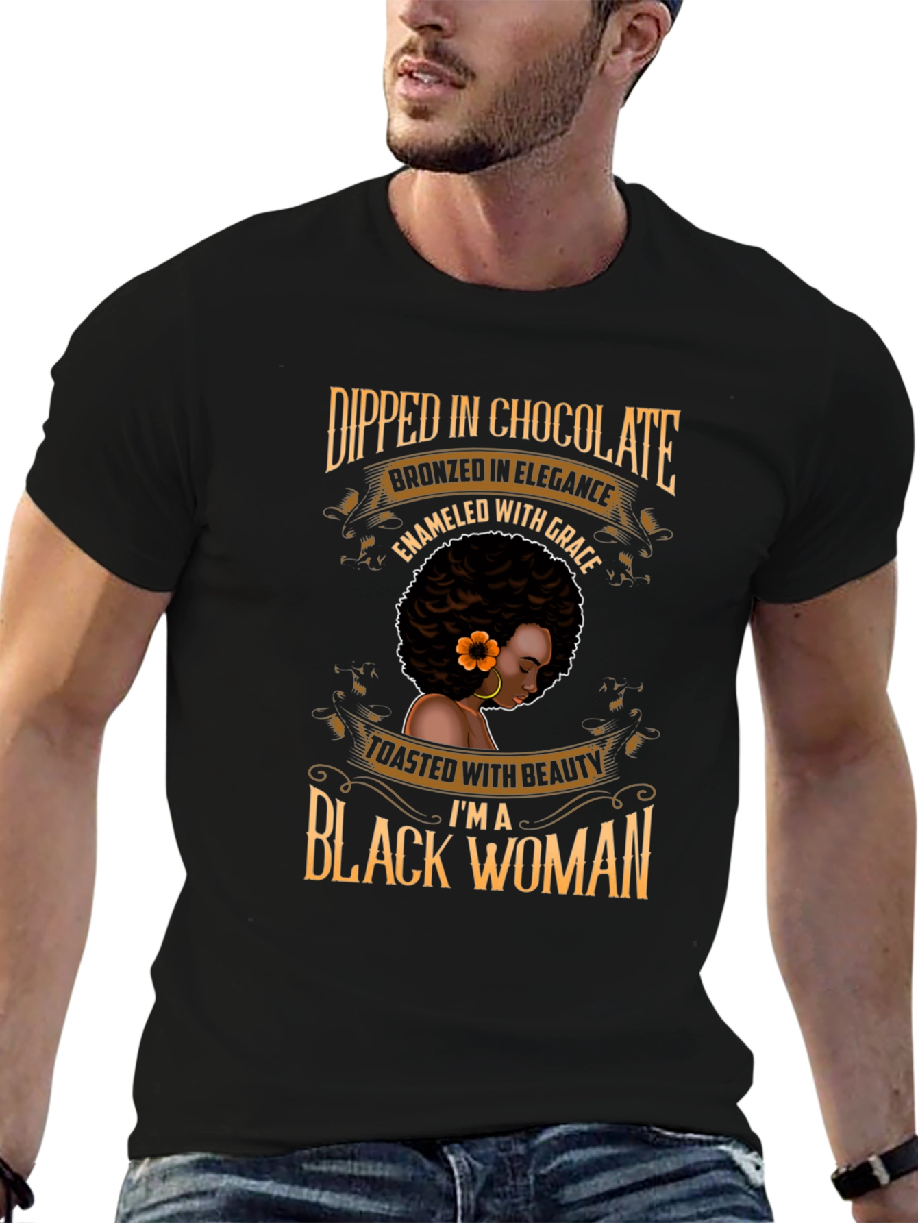 Dipped in Chocolate Black Woman T-Shirt