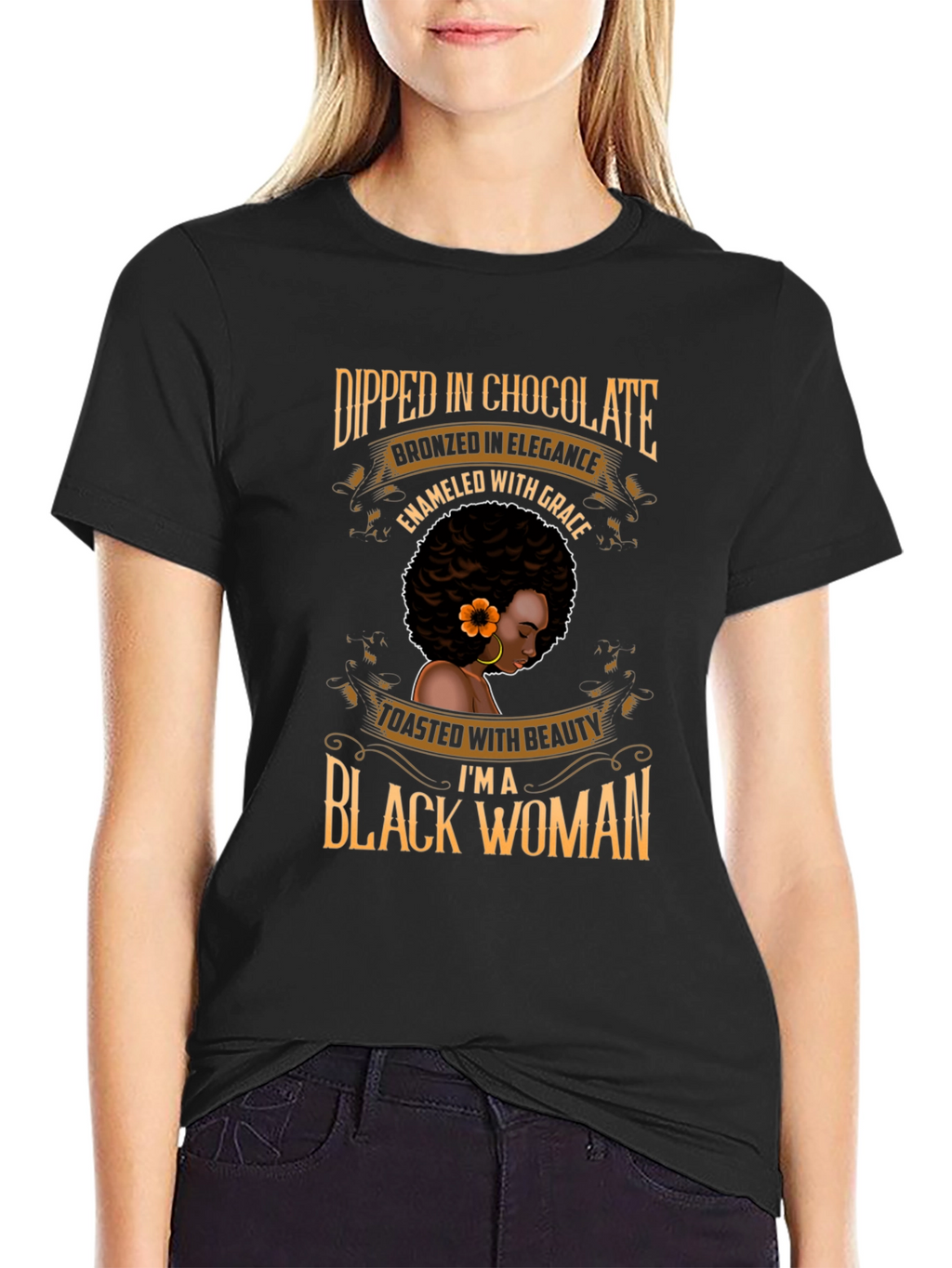 Dipped in Chocolate Black Woman T-Shirt