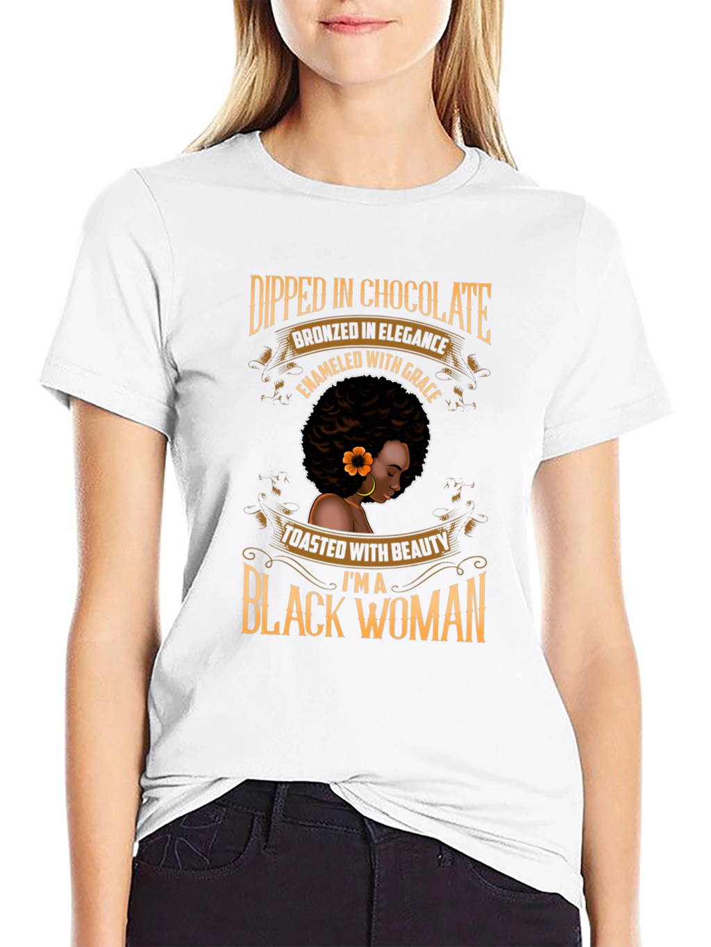 Dipped in Chocolate Black Woman T-Shirt