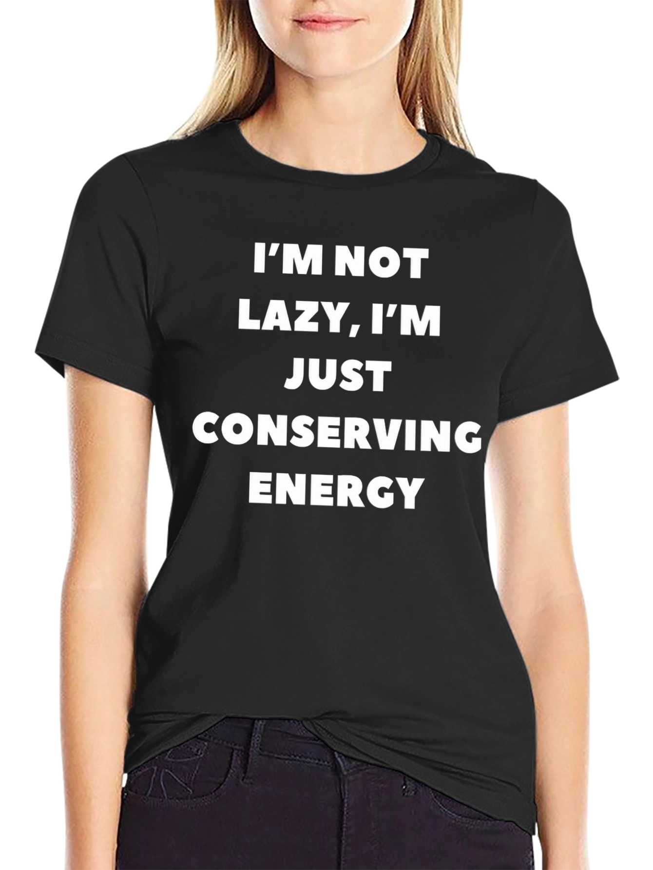 Conserving Energy Graphic Tee - Black Casual Cotton T-Shirt