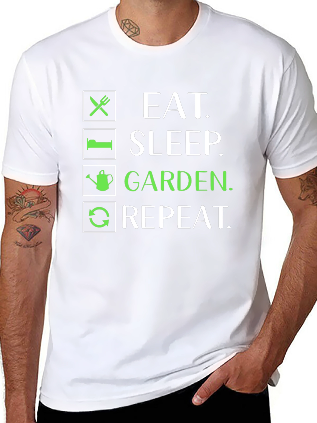 Eat Sleep Garden Repeat Graphic Tee