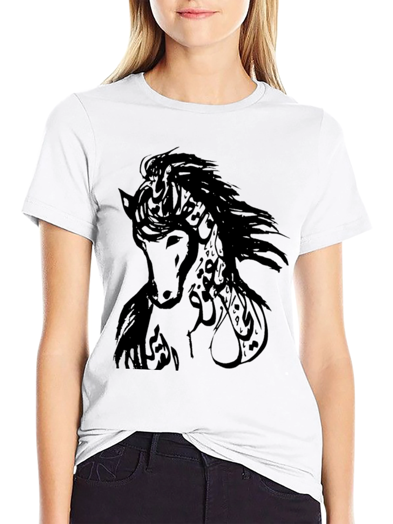 Black Horse Graphic T-Shirt - Stylish Mens Tee