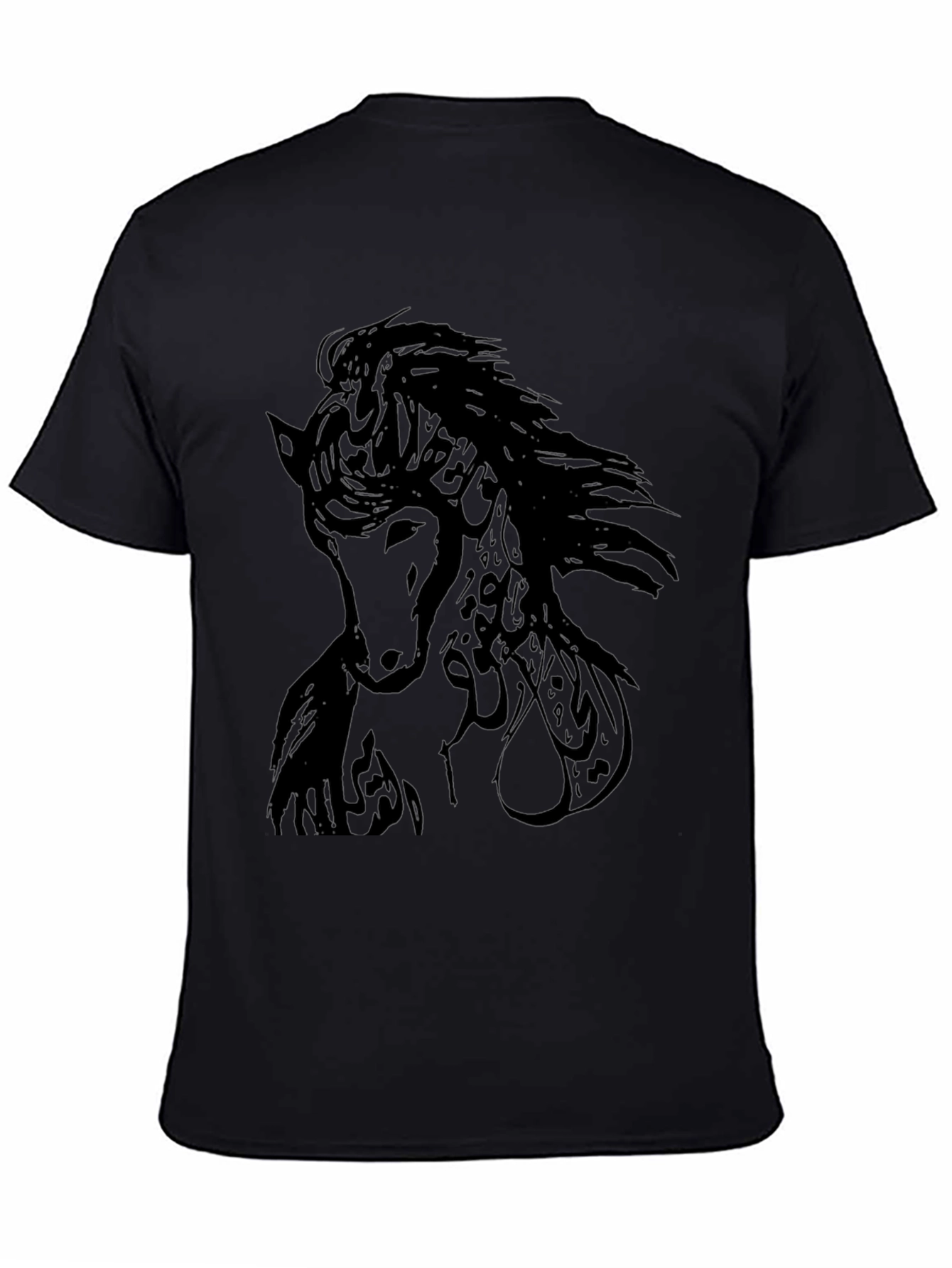 Black Horse Graphic T-Shirt - Stylish Mens Tee