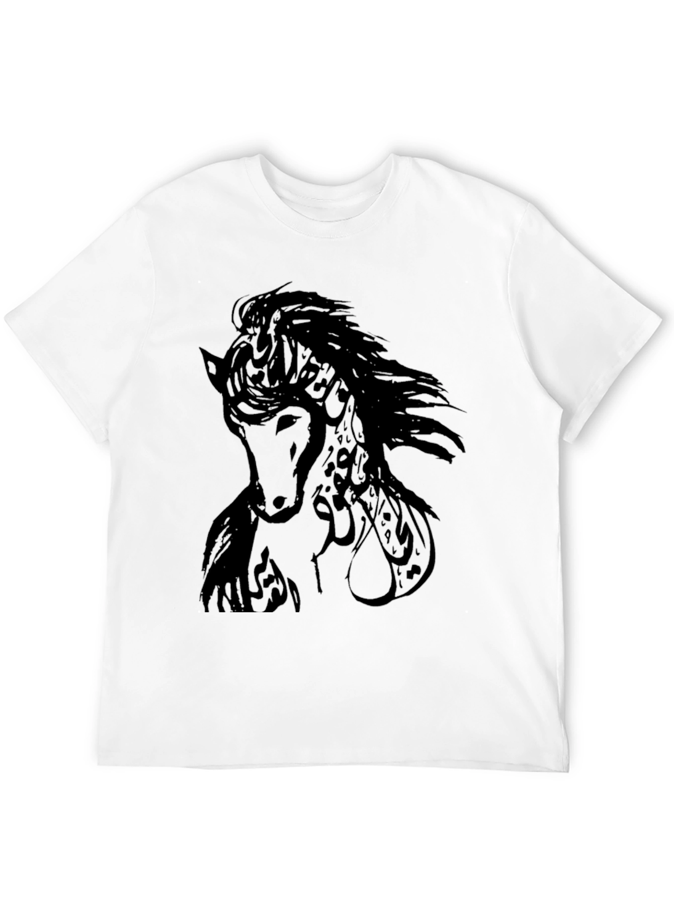 Black Horse Graphic T-Shirt - Stylish Mens Tee