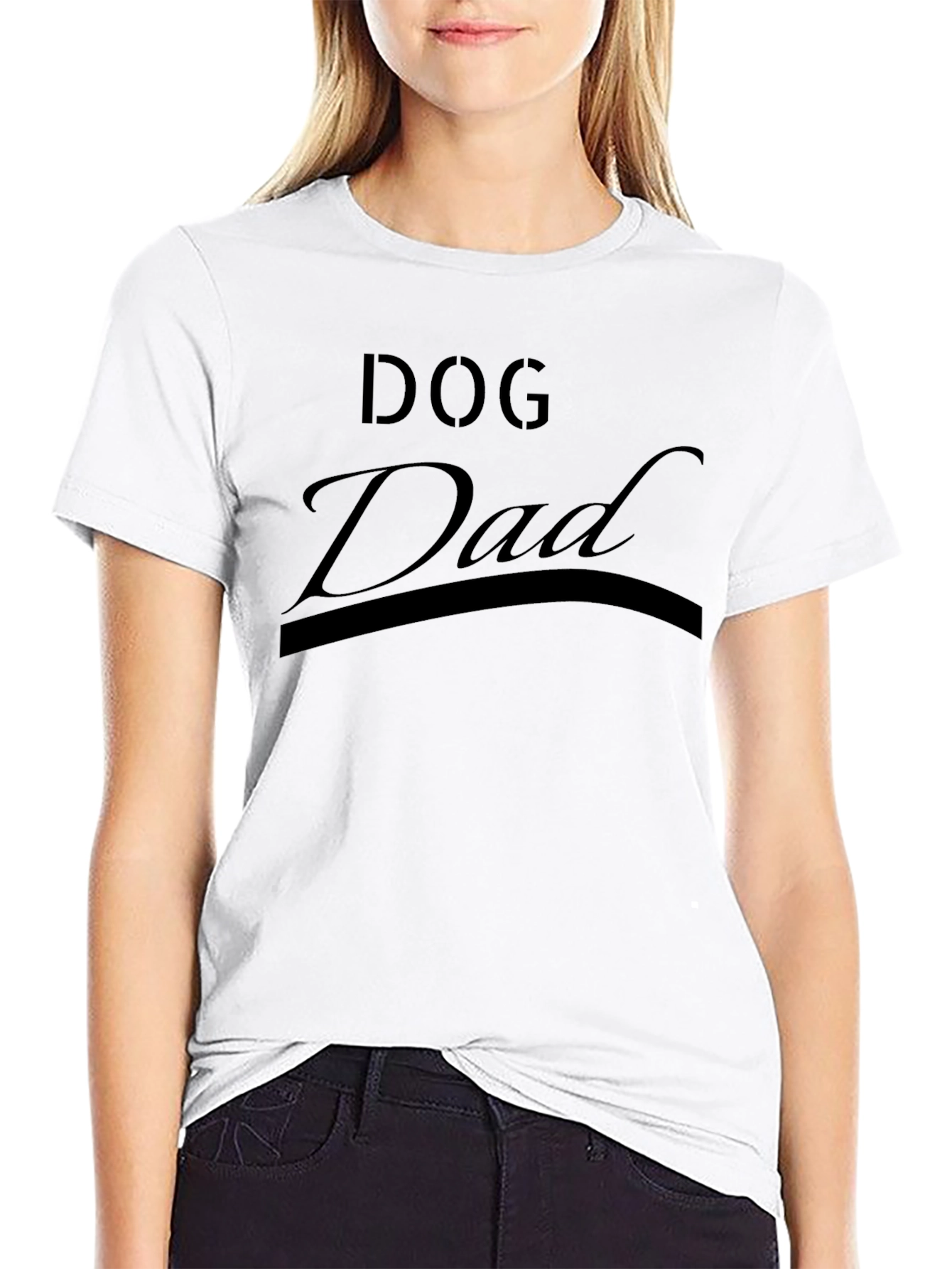 Dog Dad Black Graphic T-Shirt