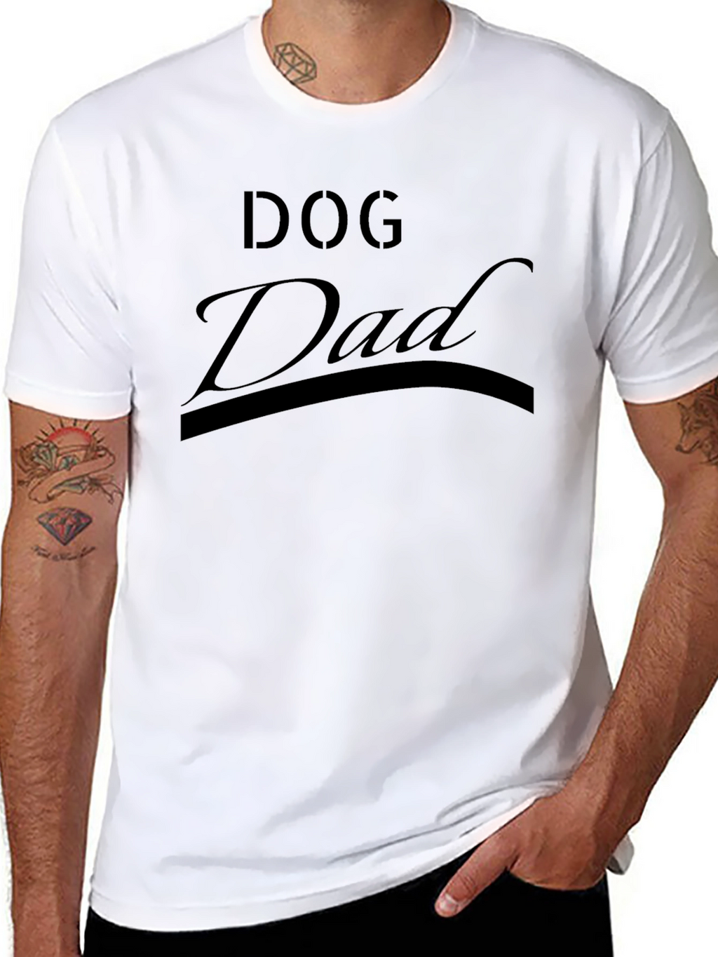 Dog Dad Black Graphic T-Shirt