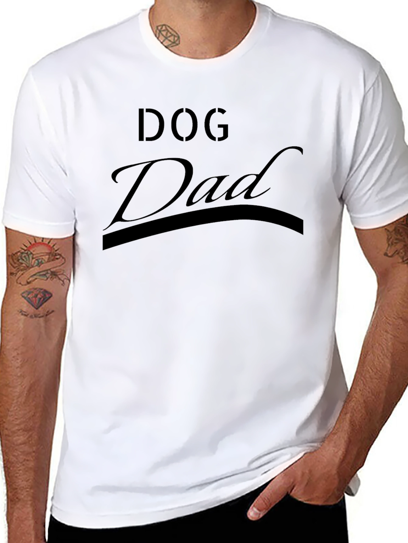 Dog Dad Black Graphic T-Shirt