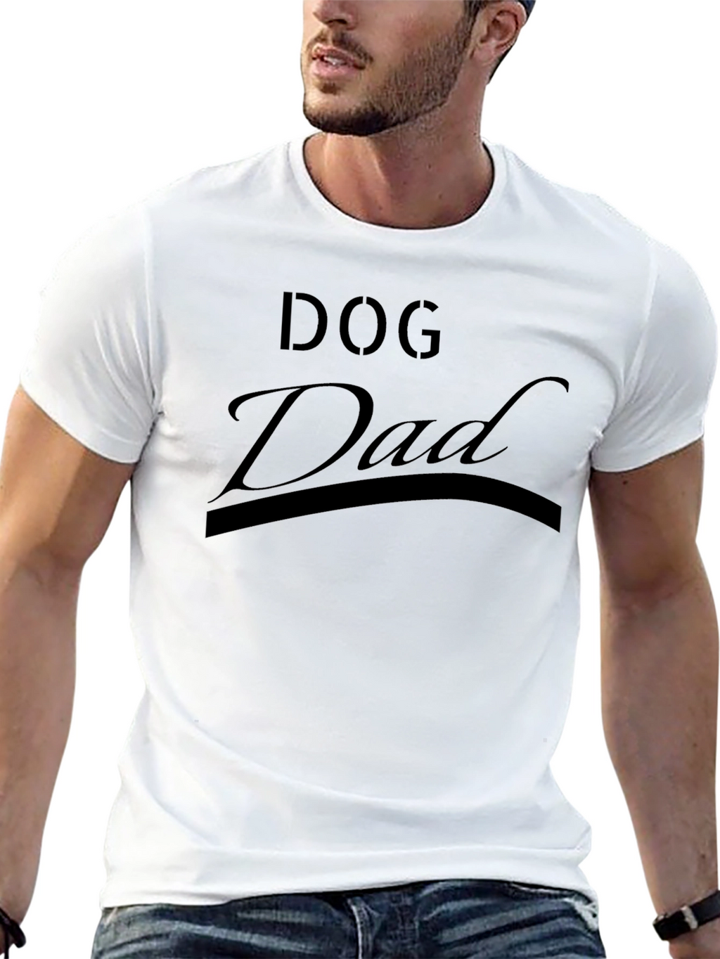 Dog Dad Black Graphic T-Shirt