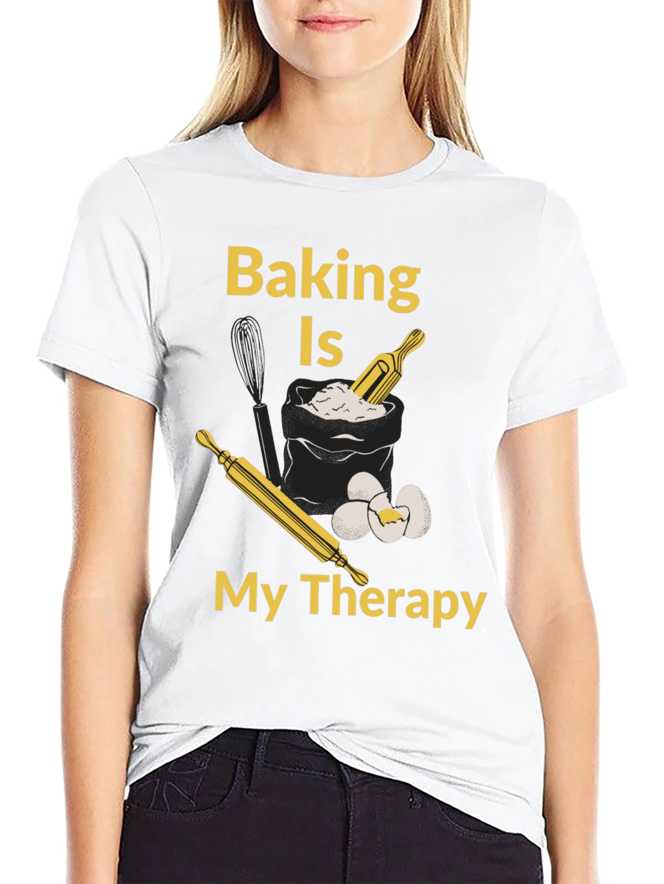 Baking is My Therapy T-Shirt - Bakers Gift