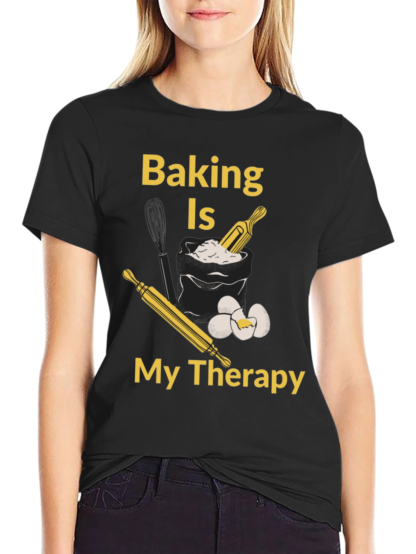 Baking is My Therapy T-Shirt - Bakers Gift
