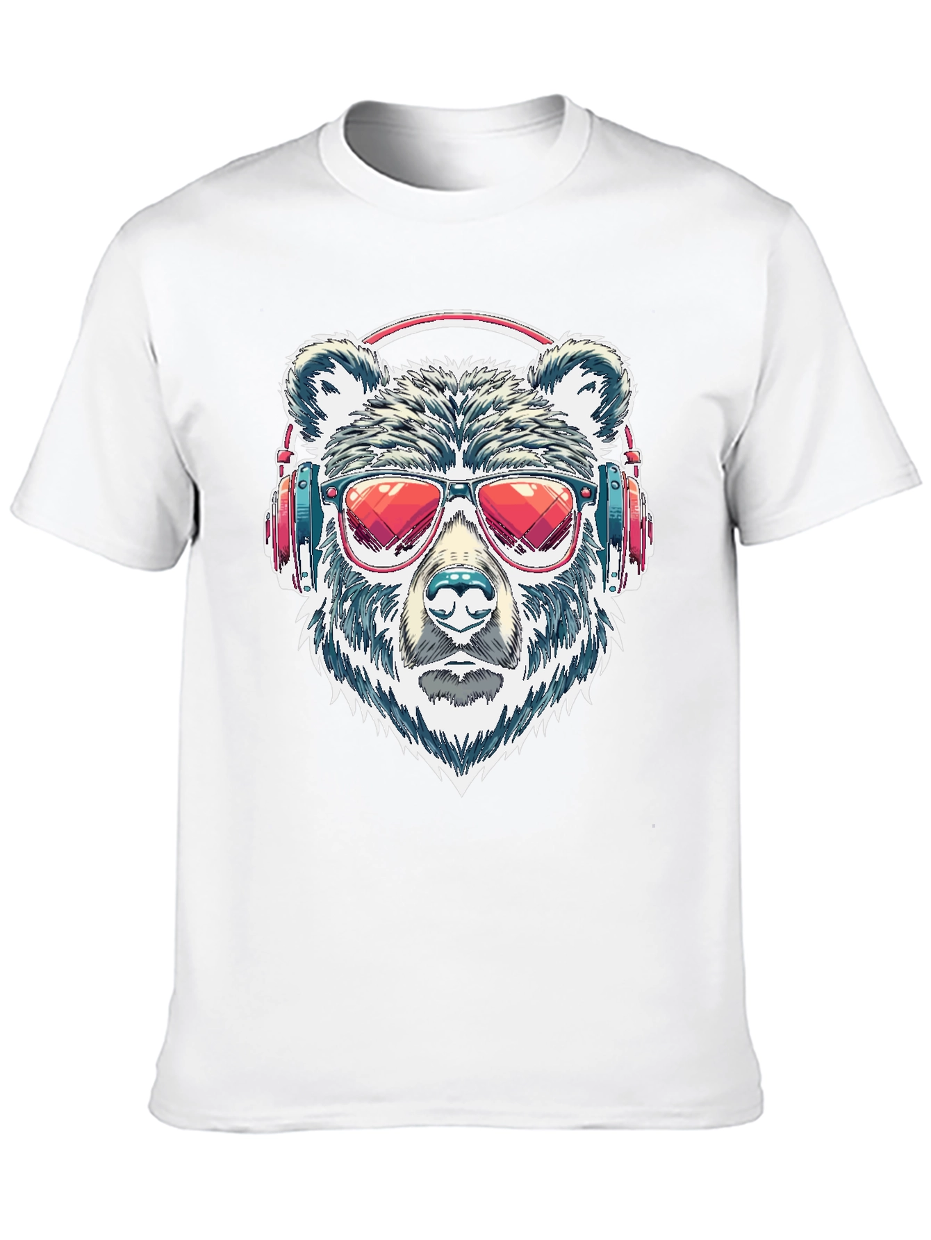 Cool Bear with Headphones Graphic T-Shirt