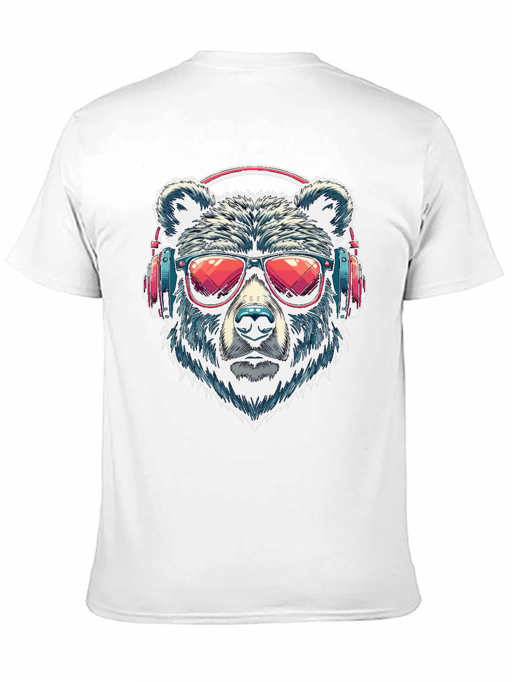 Cool Bear with Headphones Graphic T-Shirt