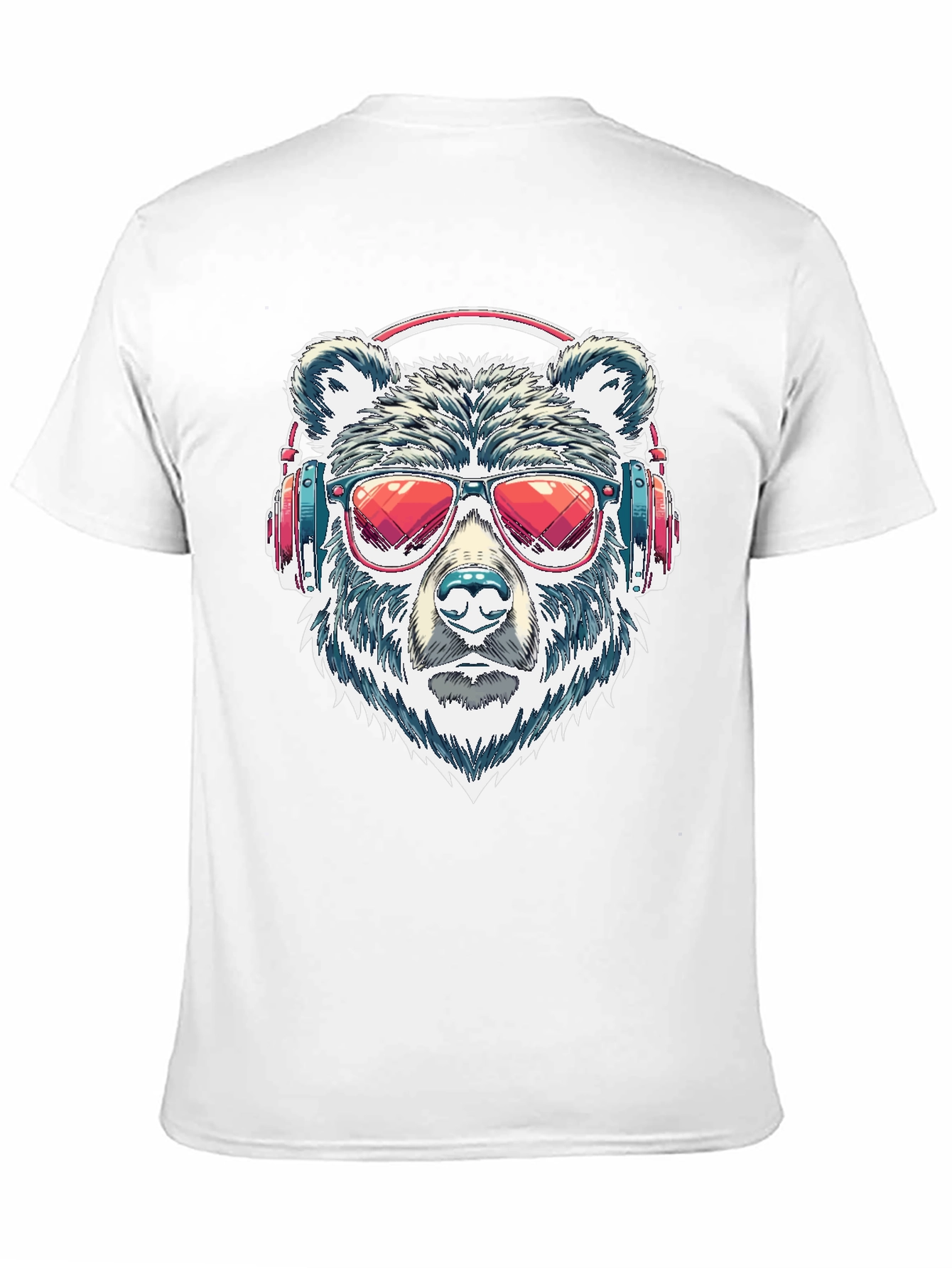 Cool Bear with Headphones Graphic T-Shirt