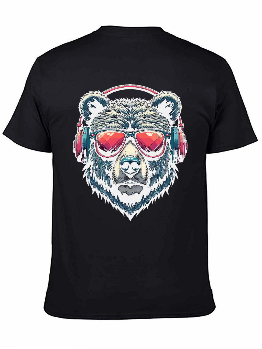 Cool Bear with Headphones Graphic T-Shirt