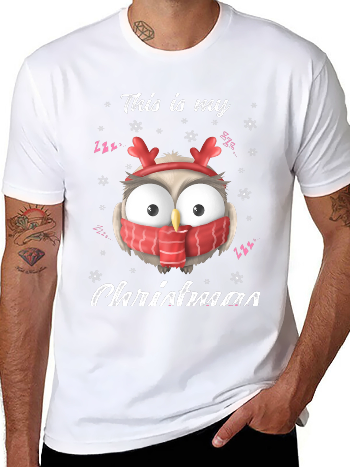 Christmas Owl T-Shirt: Festive Holiday Apparel
