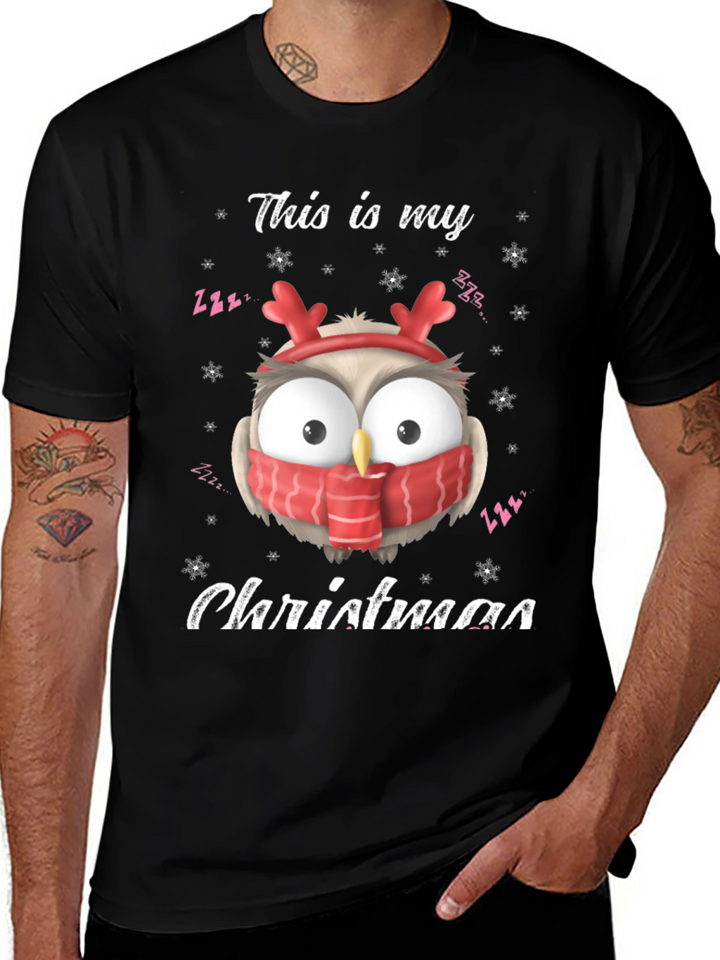 Christmas Owl T-Shirt: Festive Holiday Apparel