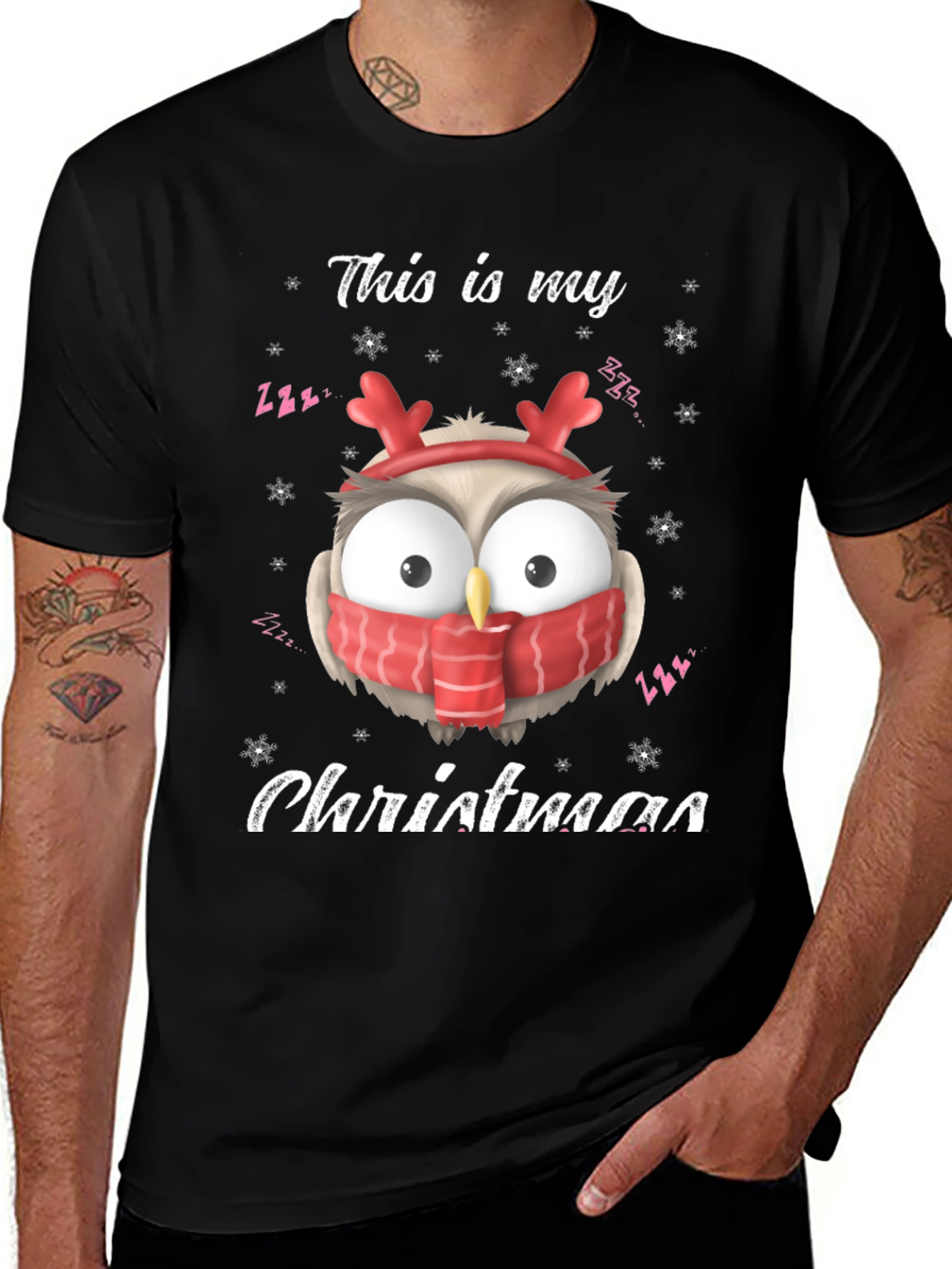 Christmas Owl T-Shirt: Festive Holiday Apparel
