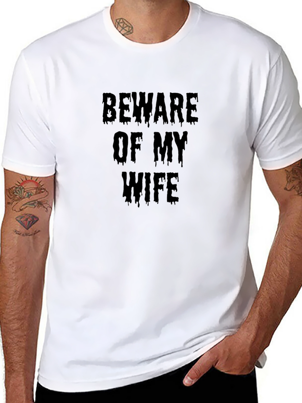 Beware of My Wife Funny Mens T-Shirt