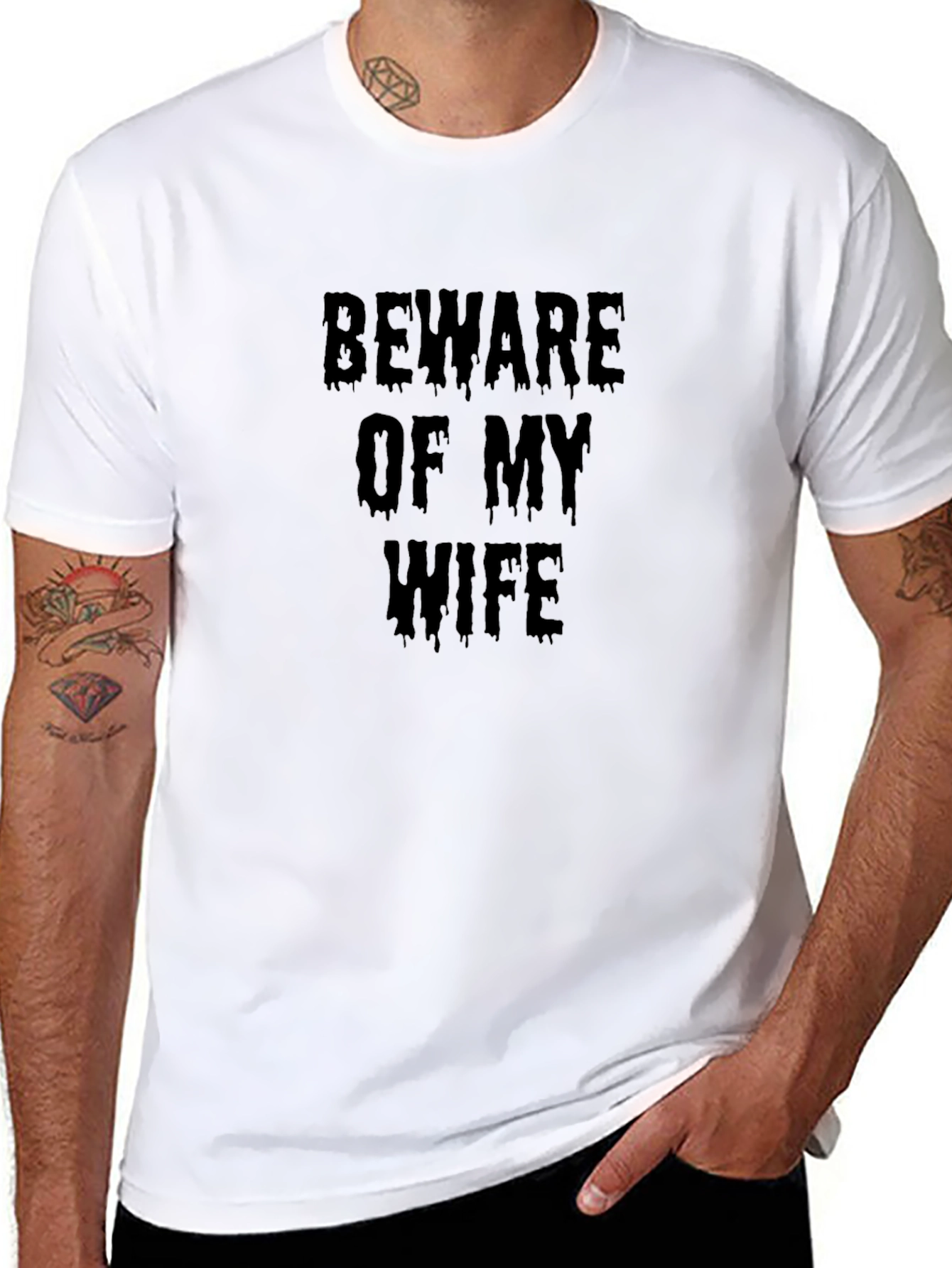 Beware of My Wife Funny Mens T-Shirt