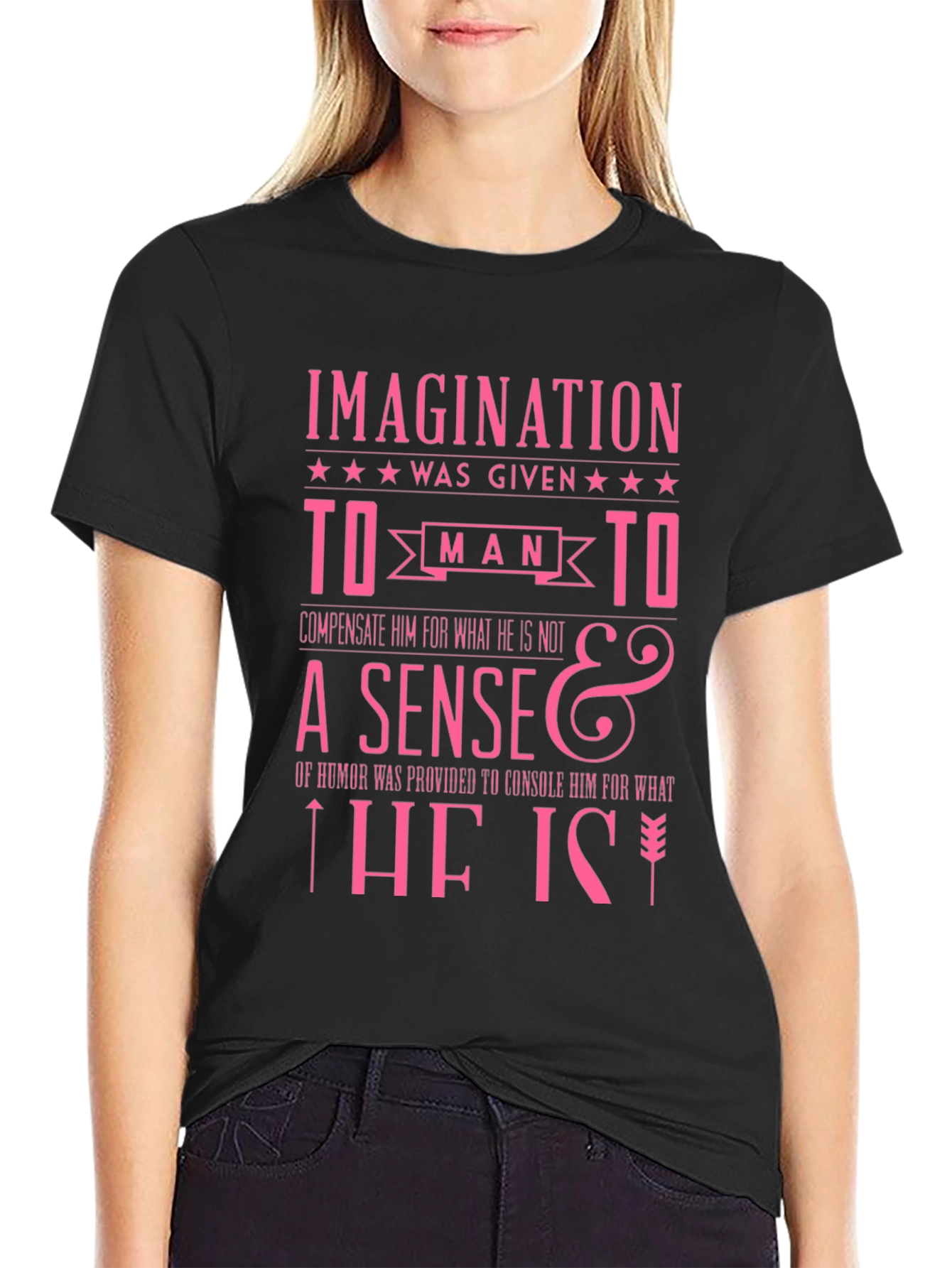 Imagination Humor Slogan Graphic T-Shirt