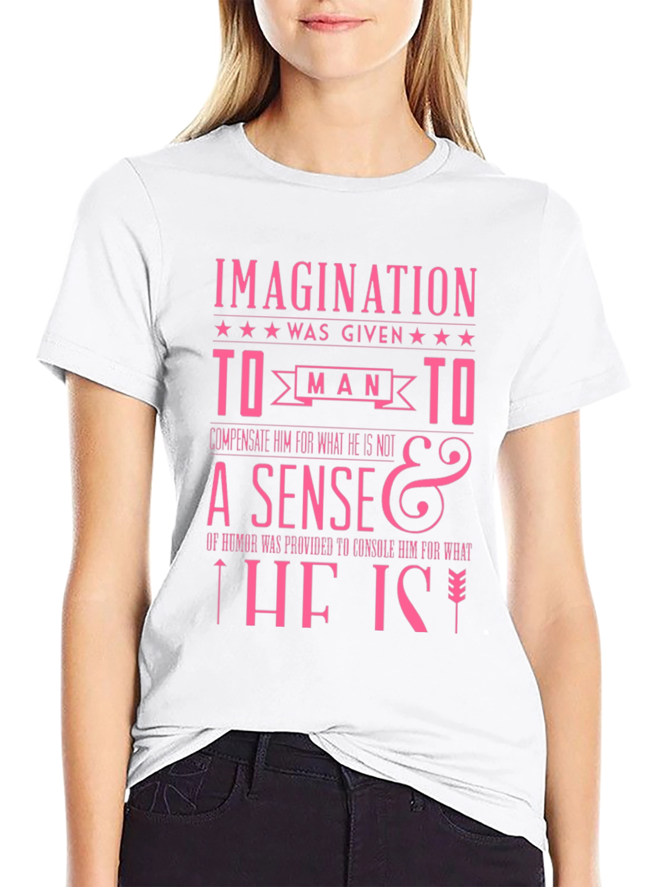 Imagination Humor Slogan Graphic T-Shirt