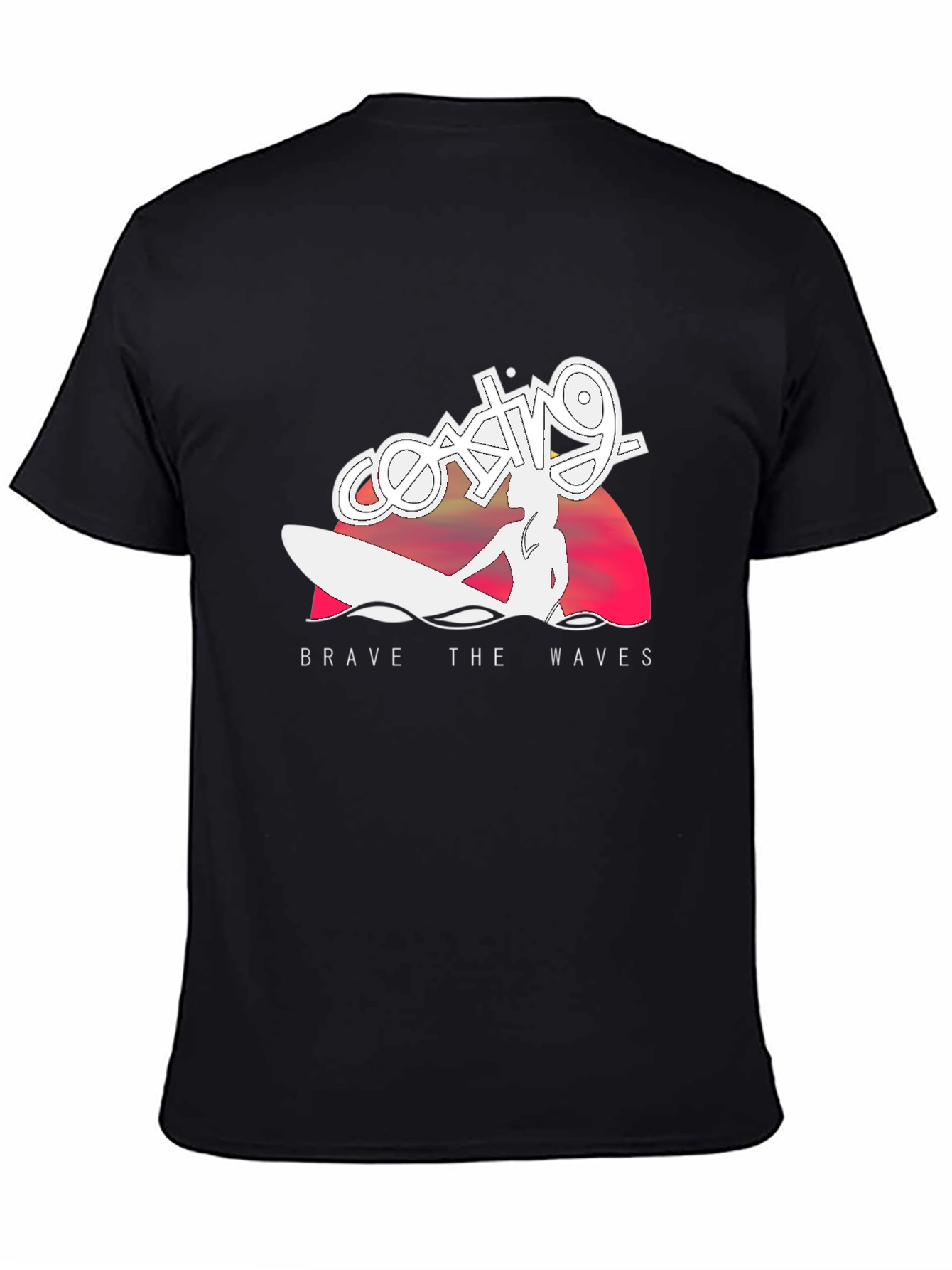 Coasting Brave The Waves T-Shirt - Black Surf Tee