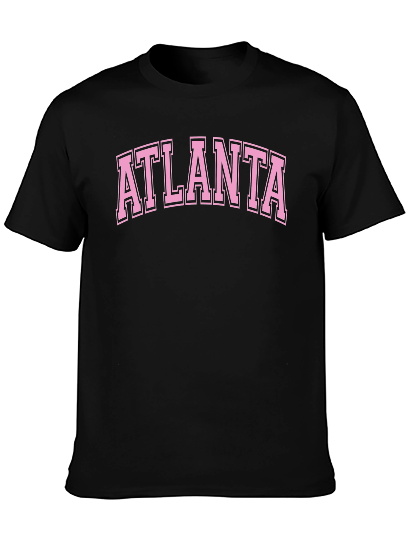 Atlanta Graphic Tee - Black Cotton Casual T-Shirt